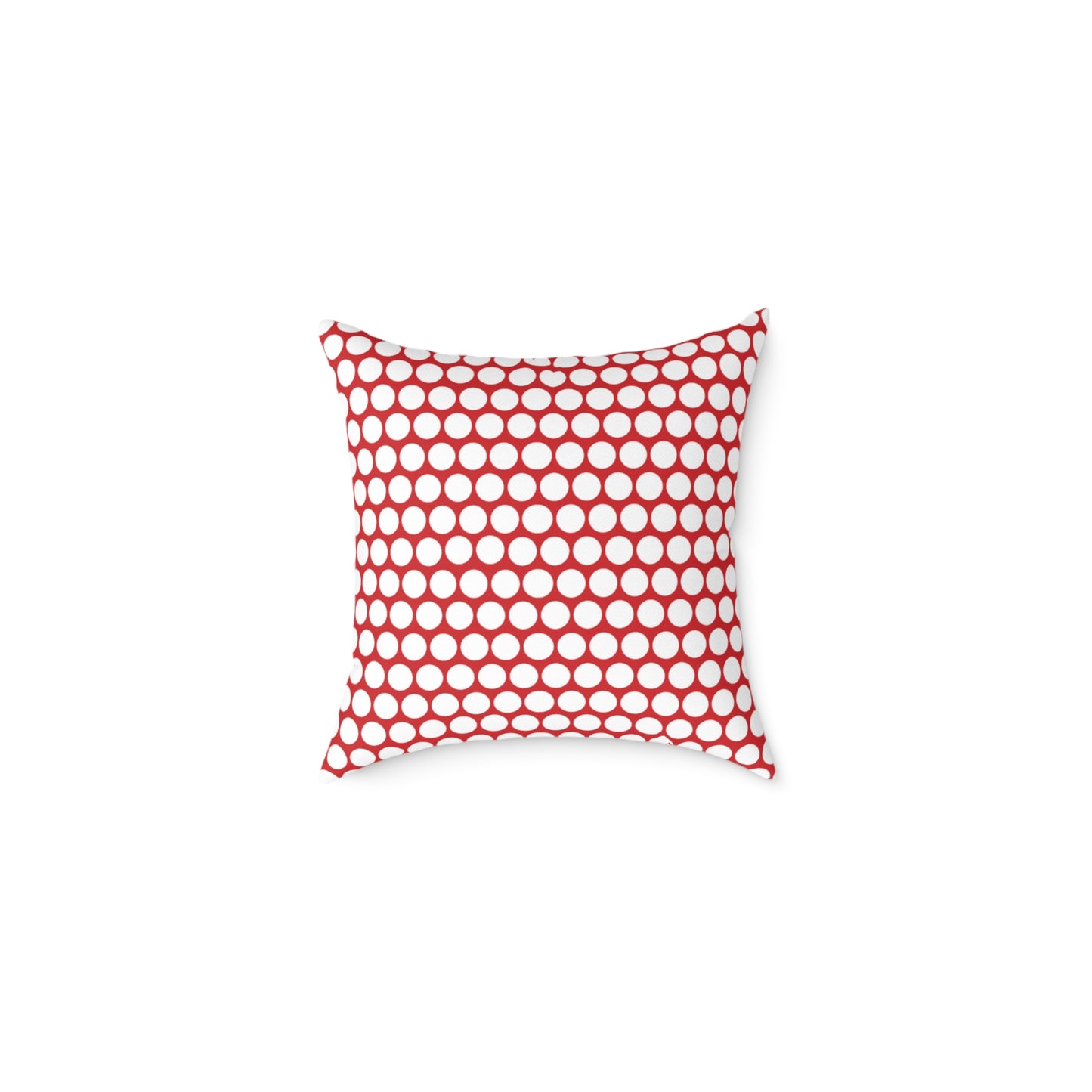 White Polka Dot on Red Christmas Decorative Pillow | Double‑Sided Poly Canvas Cushion, Vibrant Holiday Décor, 5 Sizes