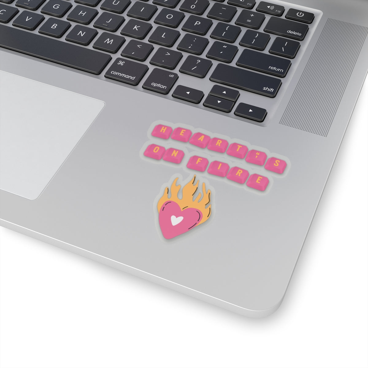 HEARTS ON FIRE Key Caps Flaming Heart Valentine Kiss-Cut Stickers