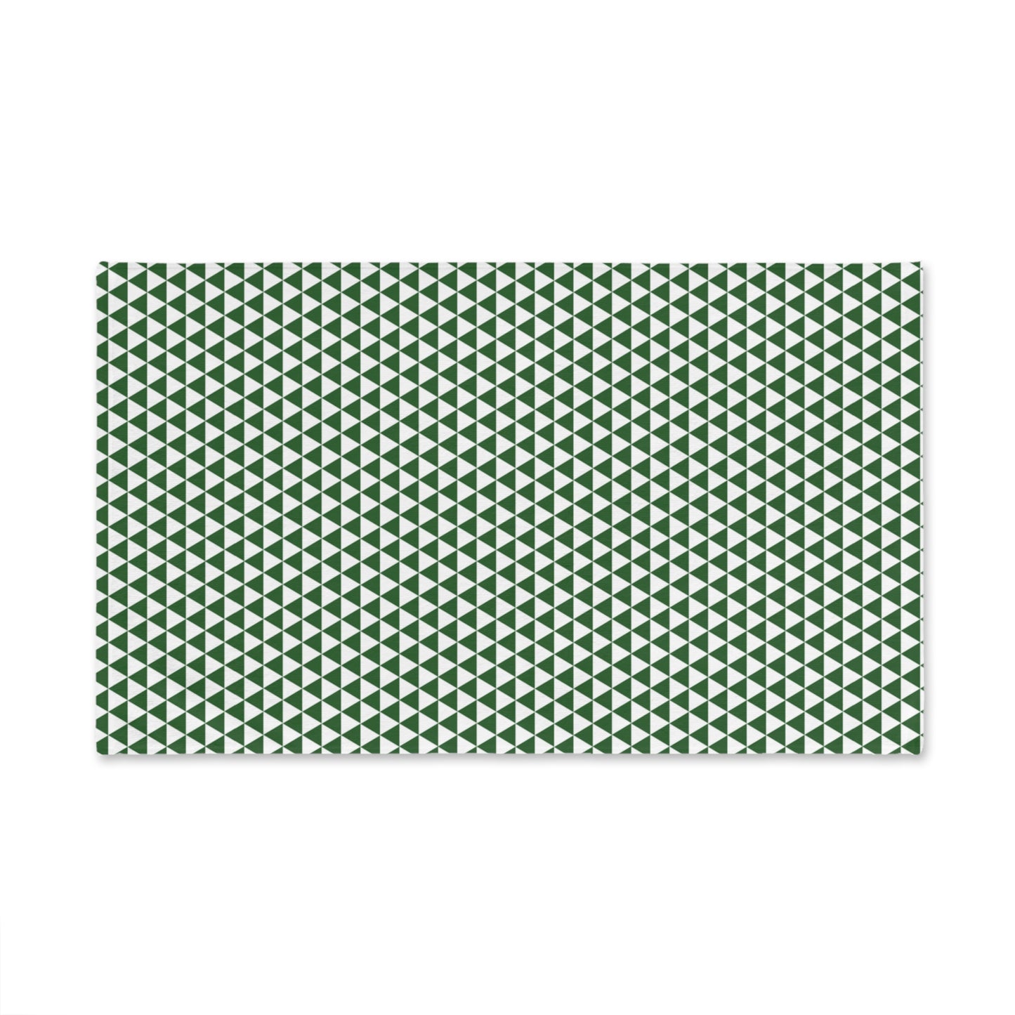 Green Triangle Holiday Hand Towel | Soft Cotton Back, Polyester Front, Festive Home Décor