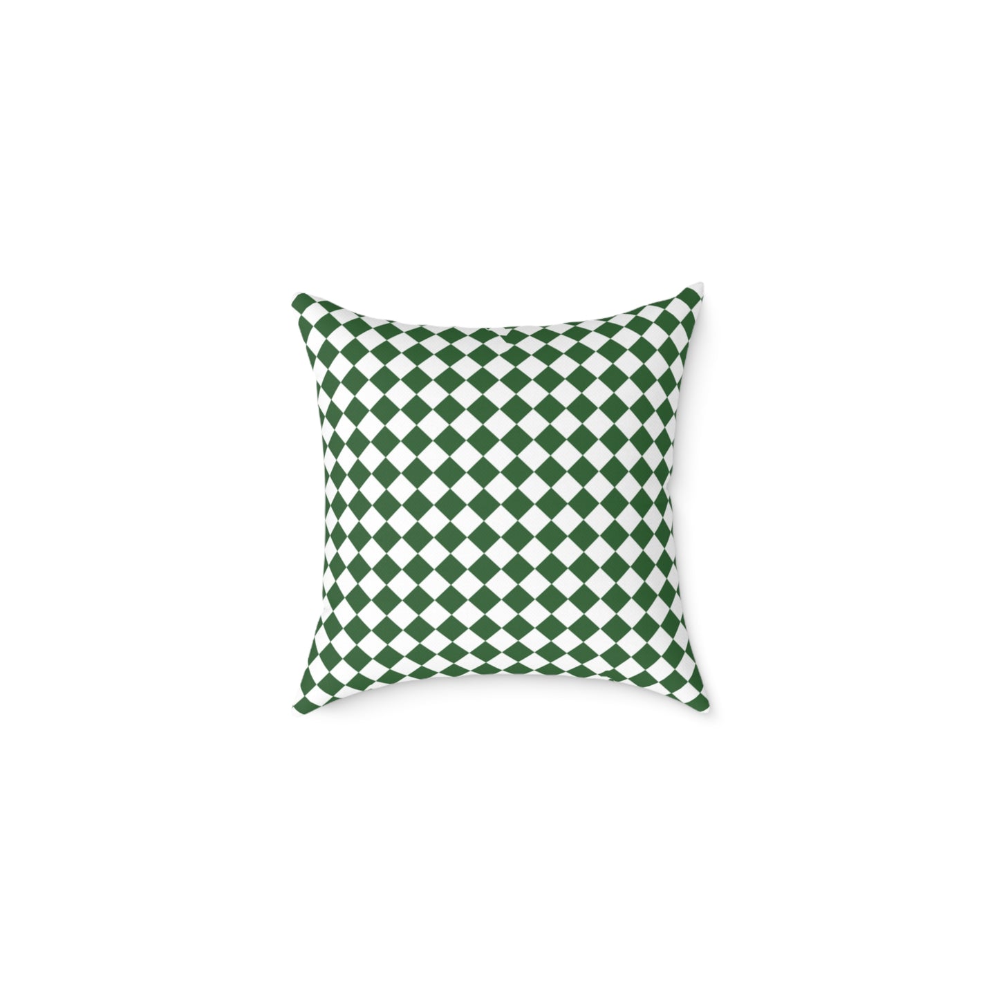 Green & White Argyle Christmas Decorative Pillow | Double Sided Poly Canvas Cushion, Vibrant Holiday Decor, 5 Sizes