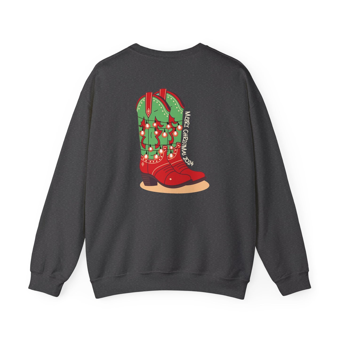 Dasher- Christmas Cowboy Boots Unisex Heavy Blend™ Crewneck Sweatshirt