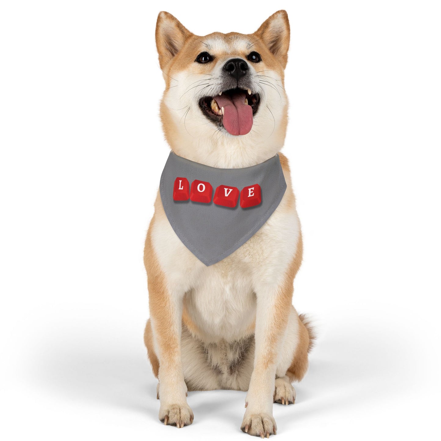 LOVE Key Caps Clip-On Pet Bandana Collar