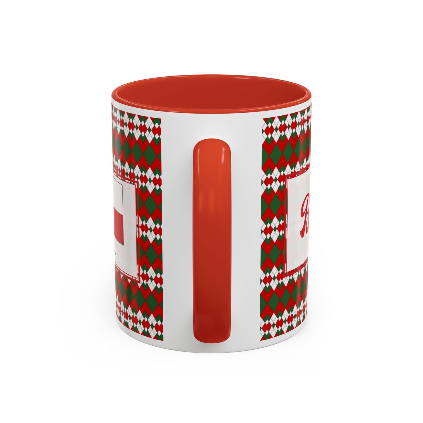 Blitz- Christmas Extra Argyle Personalizable Christmas Ceramic Mug (11oz, 15 oz)