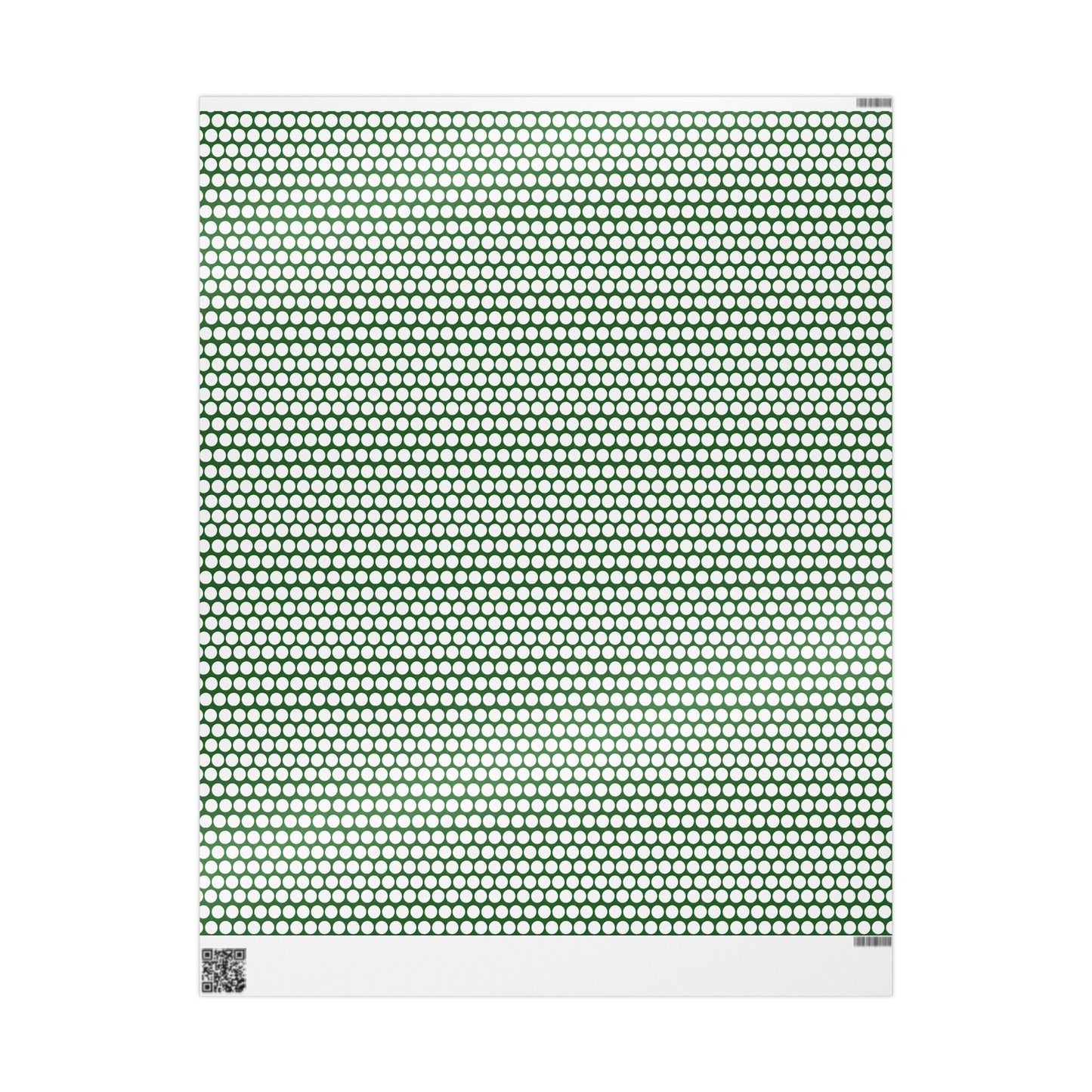 White Polka Dot on Green Wrapping Paper | Luxury Matte or Glossy Gift Wrap, 90gsm Fine Art Paper, 3 Sizes