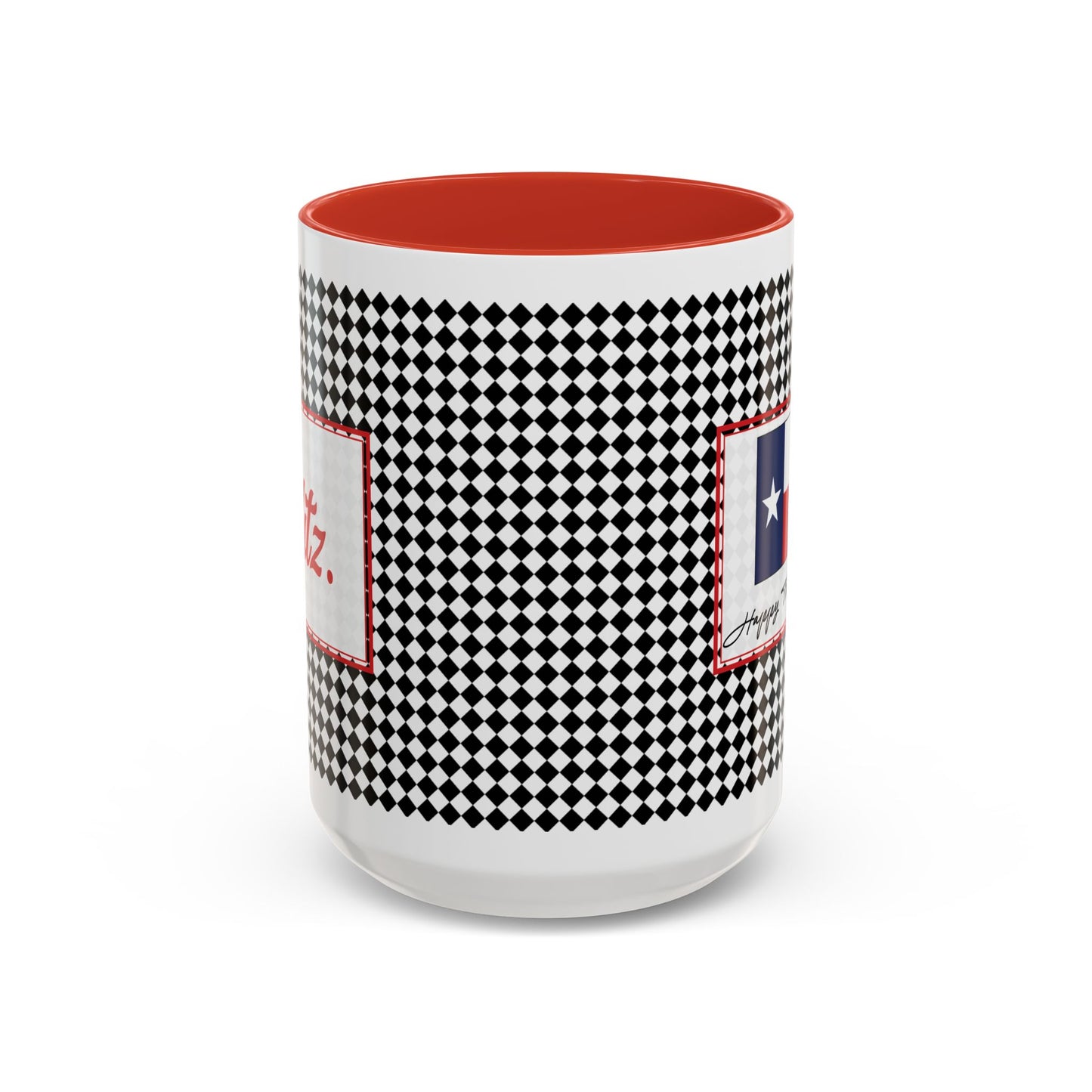 Blitz- Black Argyle Personalizable Christmas Ceramic Mug (11oz, 15 oz)