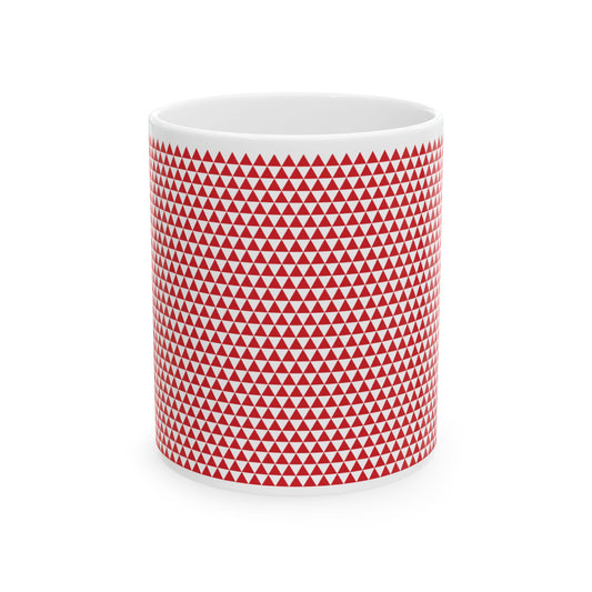 Red Triangles Ceramic Mug, (11oz, 15oz)