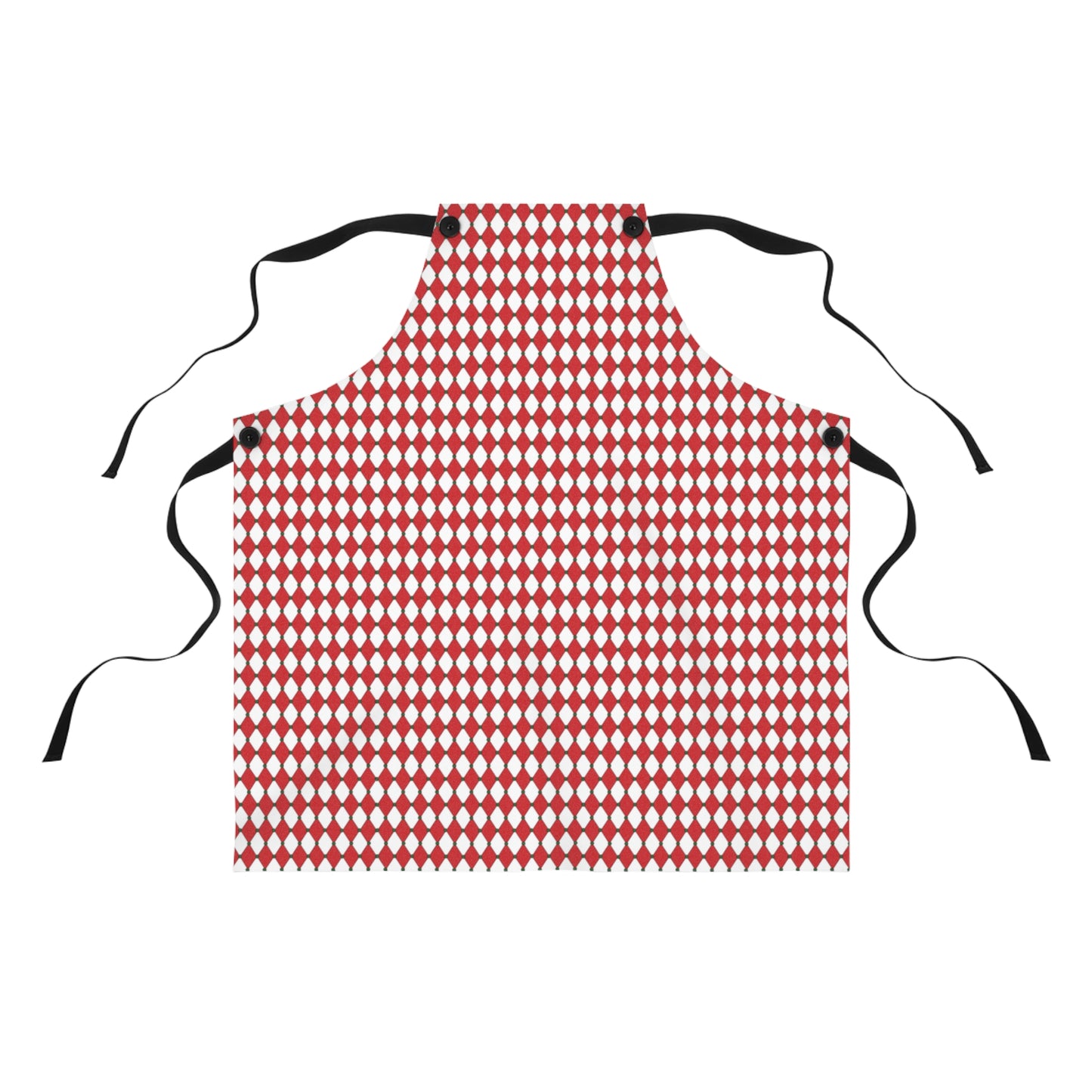 Nutcracker Drummer Red Argyle Holiday Apron | Lightweight 100% Polyester Twill