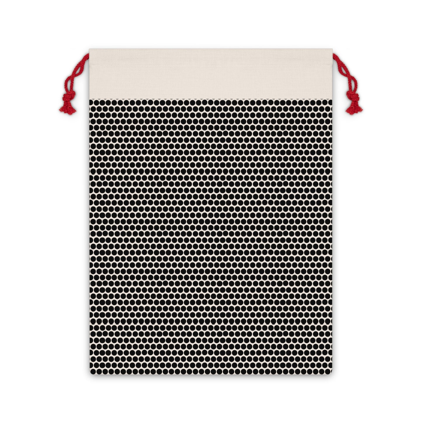 Black Polka Dot Pattern Canvas Gift Bag | Reusable Drawstring Pouch