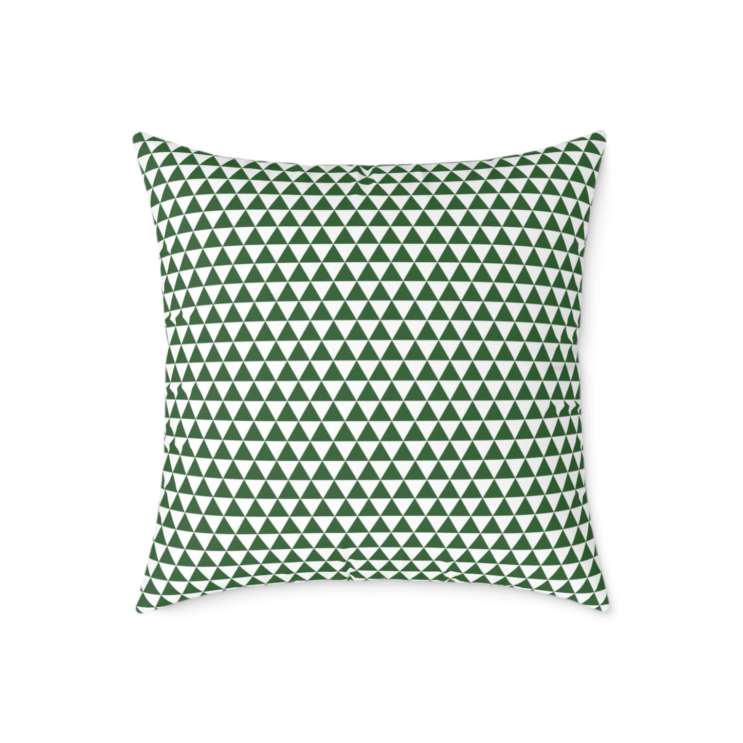 Green Triangle Christmas Decorative Pillow | Double‑Sided Poly Canvas Cushion, Vibrant Holiday Décor, 5 Sizes