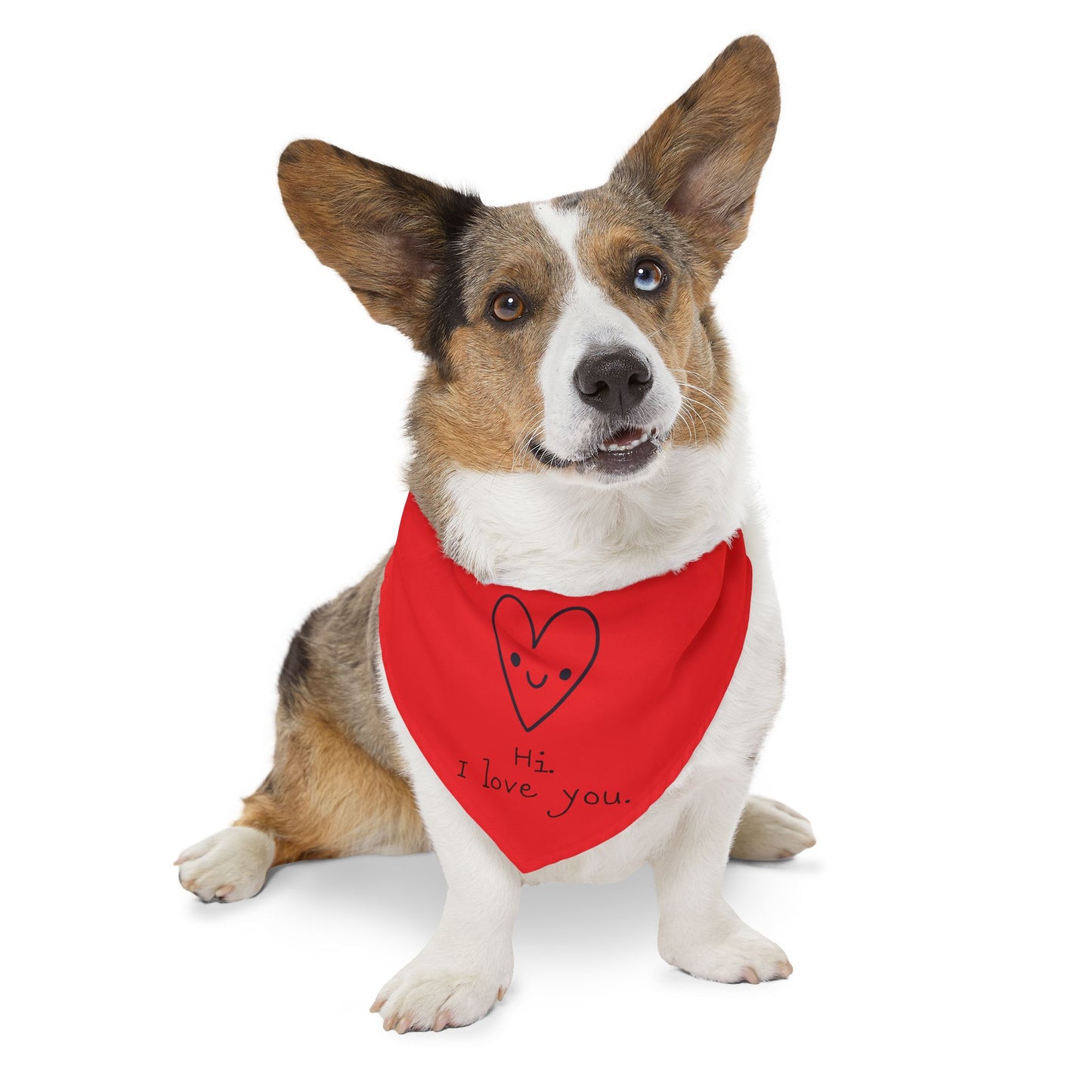 Hi. I Love You. Clip-On Pet Bandana Collar