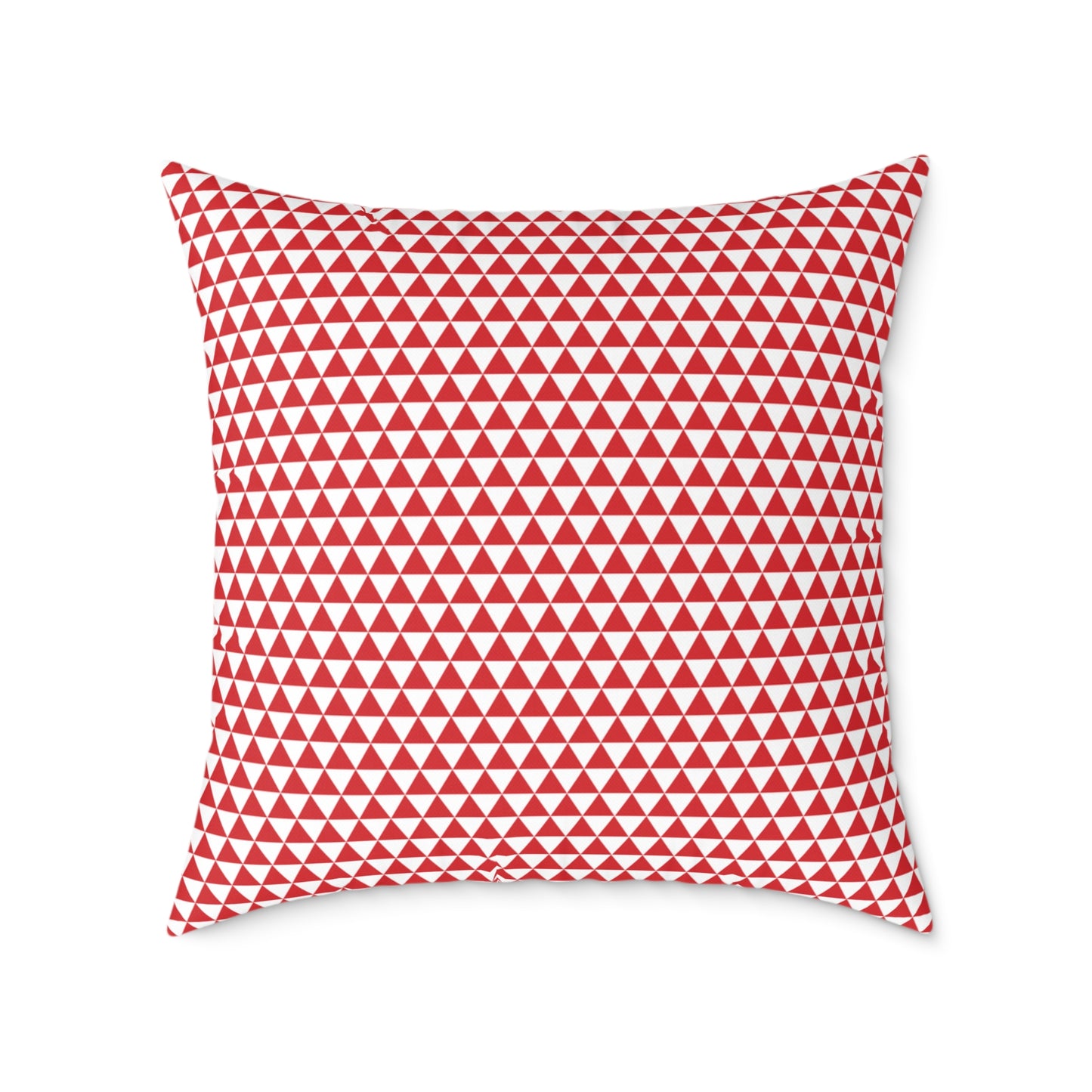 Red Triangle Christmas Decorative Pillow | Double‑Sided Poly Canvas Cushion, Vibrant Holiday Décor, 5 Sizes
