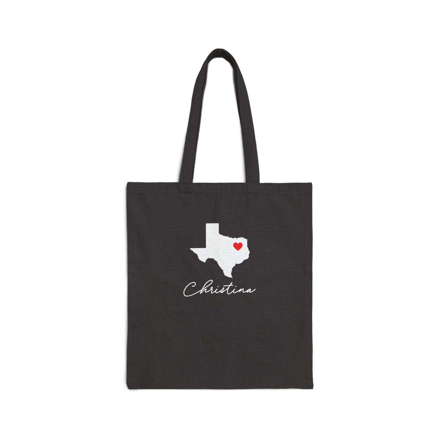 Sweeter Than A Peach In Honey Texas State Cut-Out Valentines Personalize Custom Name Cotton Canvas Tote Bag