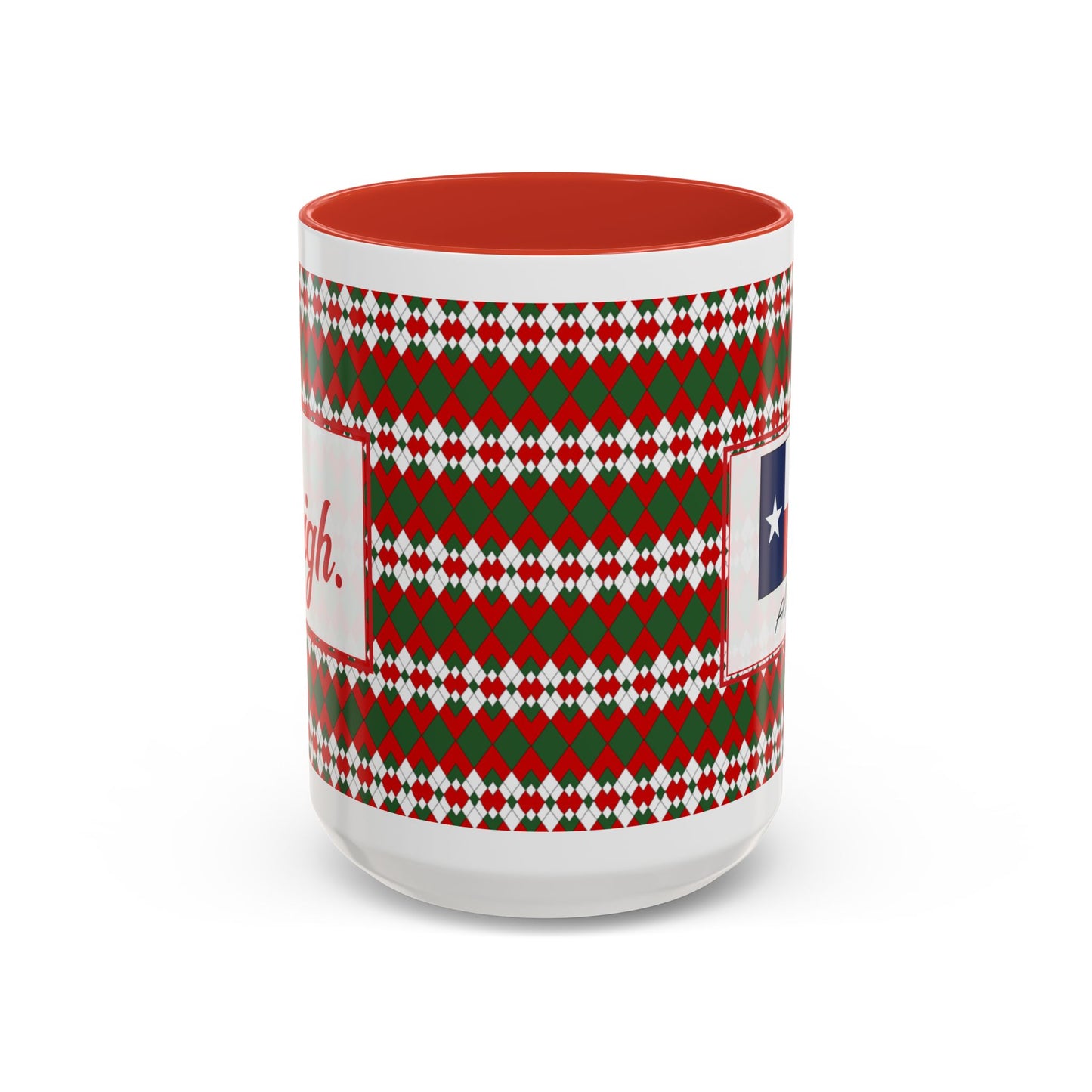 Sleigh- Christmas Extra Argyle Personalizable Christmas Ceramic Mug (11oz, 15 oz)