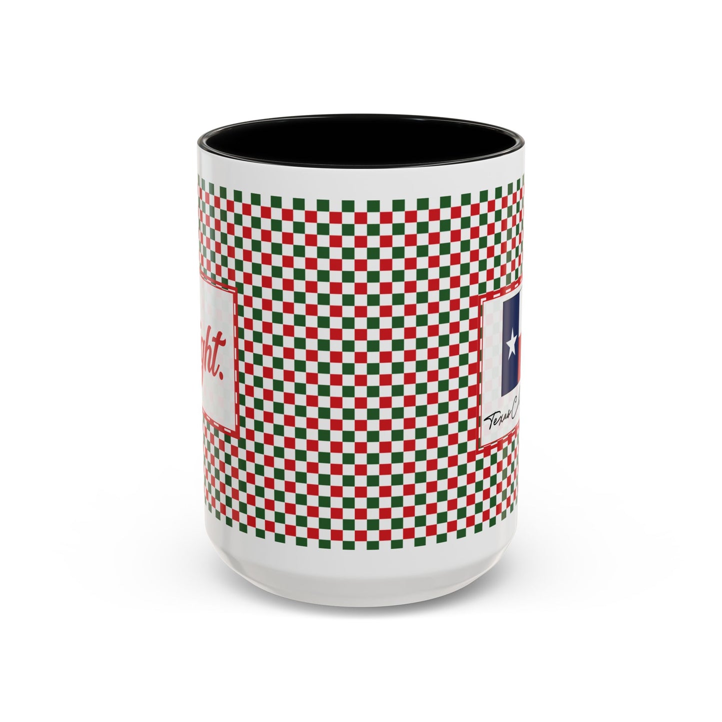 Bright- Christmas Checkered Personalizable Christmas Ceramic Mug (11oz, 15 oz)