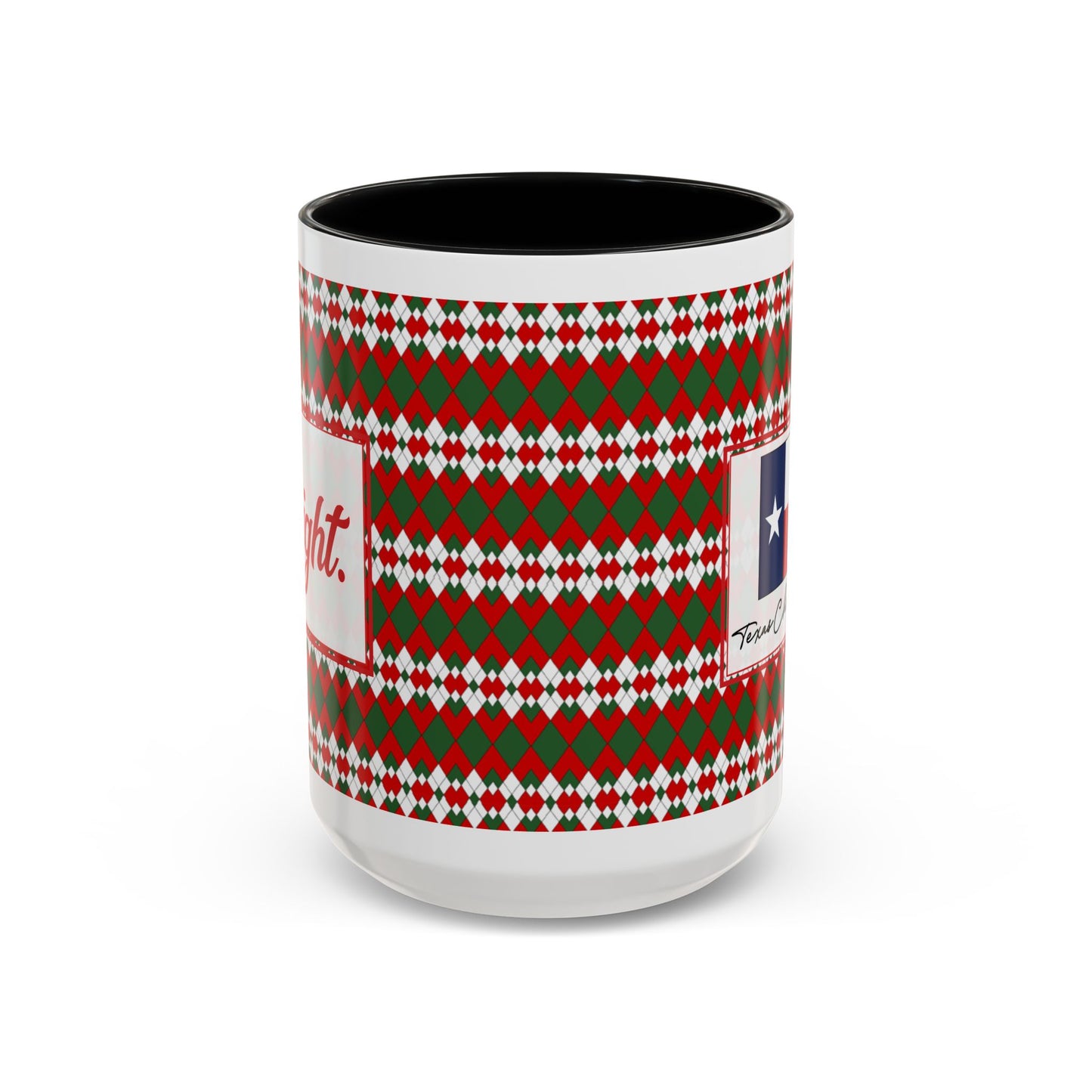 Bright- Christmas Extra Argyle Personalizable Christmas Ceramic Mug (11oz, 15 oz)