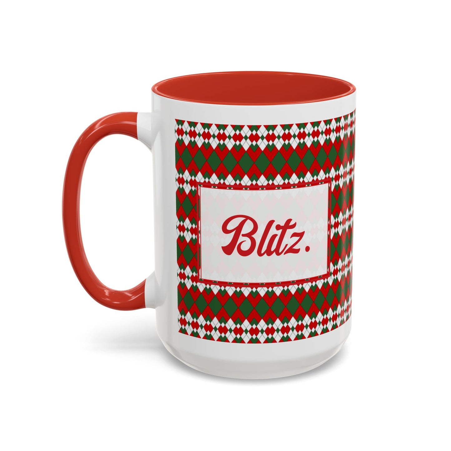 Blitz- Christmas Extra Argyle Personalizable Christmas Ceramic Mug (11oz, 15 oz)