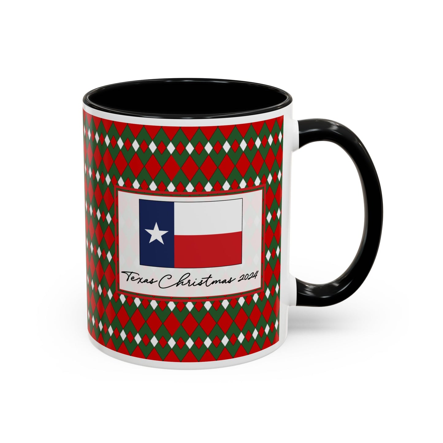 Blitz- Christmas Fancy Argyle Personalizable Christmas Ceramic Mug (11oz, 15 oz)