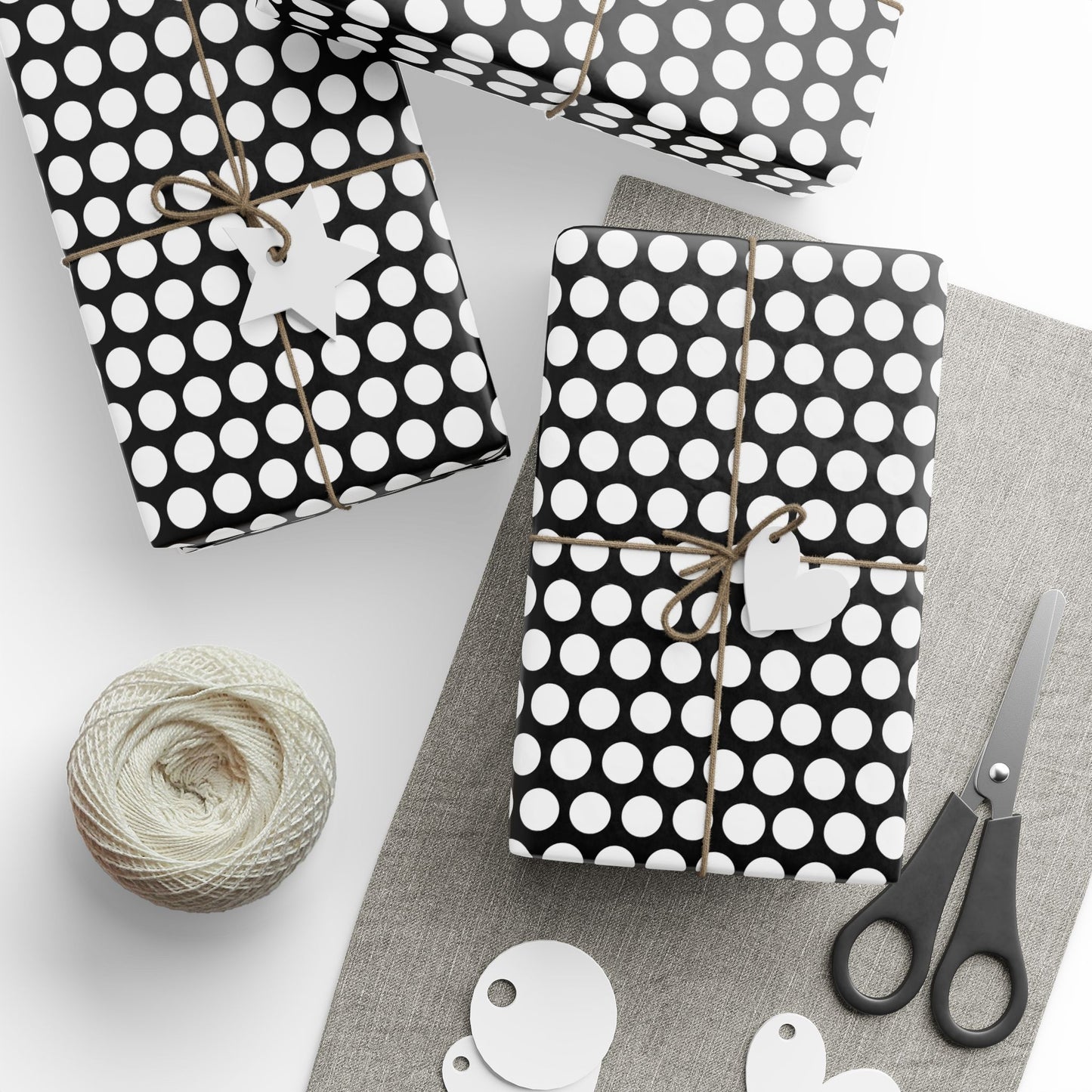 White Dot Black Wrapping Paper