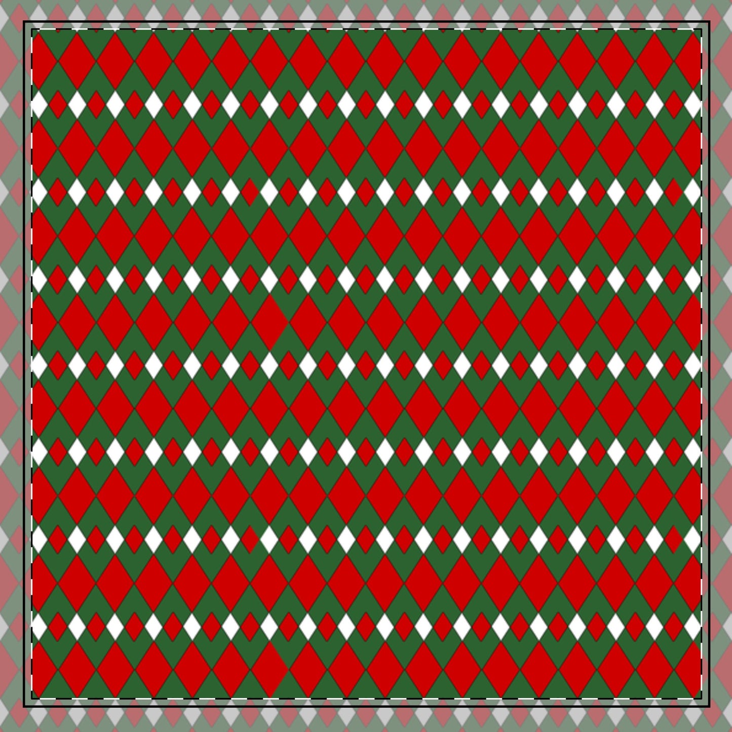 Christmas Fancy Argyle Cotton Twill Napkin