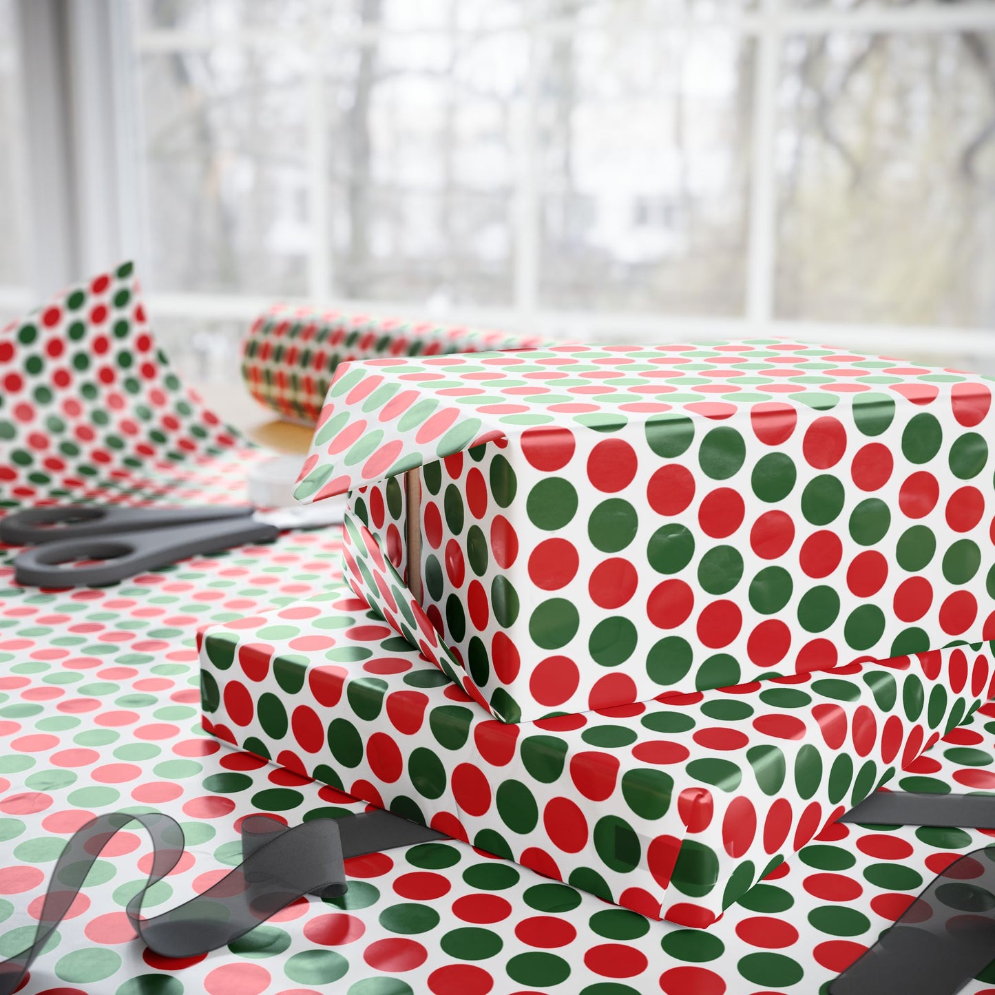 Christmas Polka Dot Party Wrapping Paper