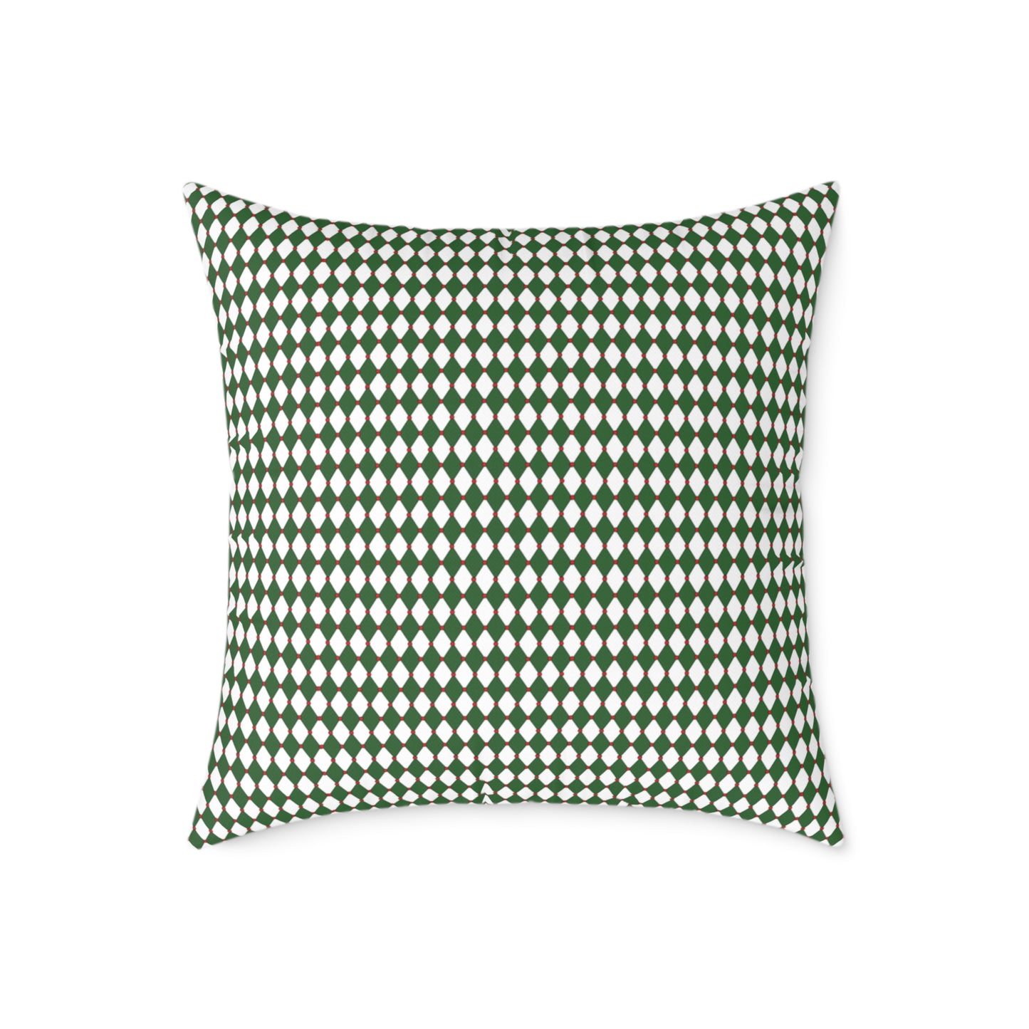 Nutcracker Drummer Green Argyle Christmas Decorative Pillow | Double‑Sided Poly Canvas Cushion, 5 Sizes, Vibrant Holiday Décor