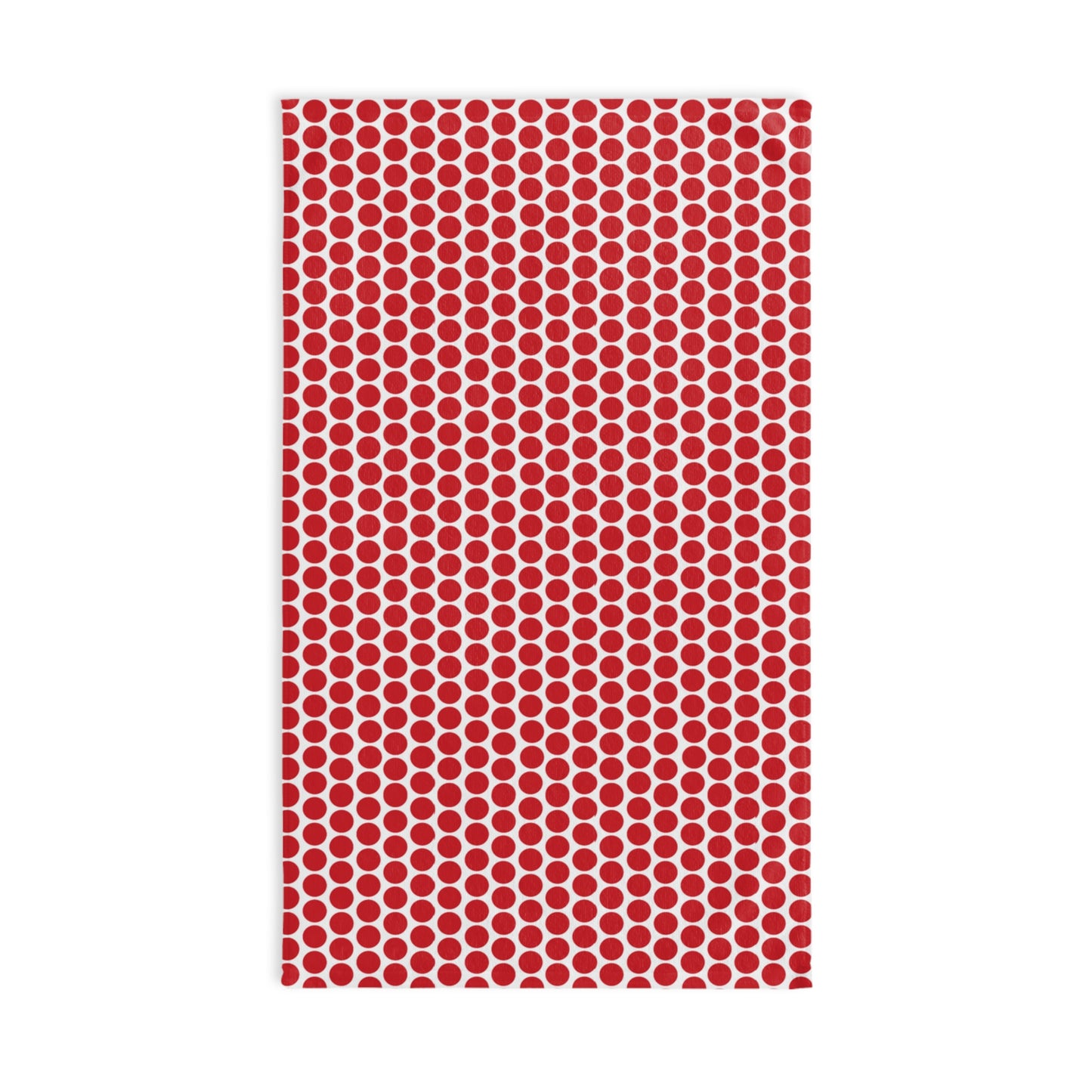 Red Polka Dot Holiday Hand Towel | Soft Cotton Back, Polyester Front, Festive Home Décor