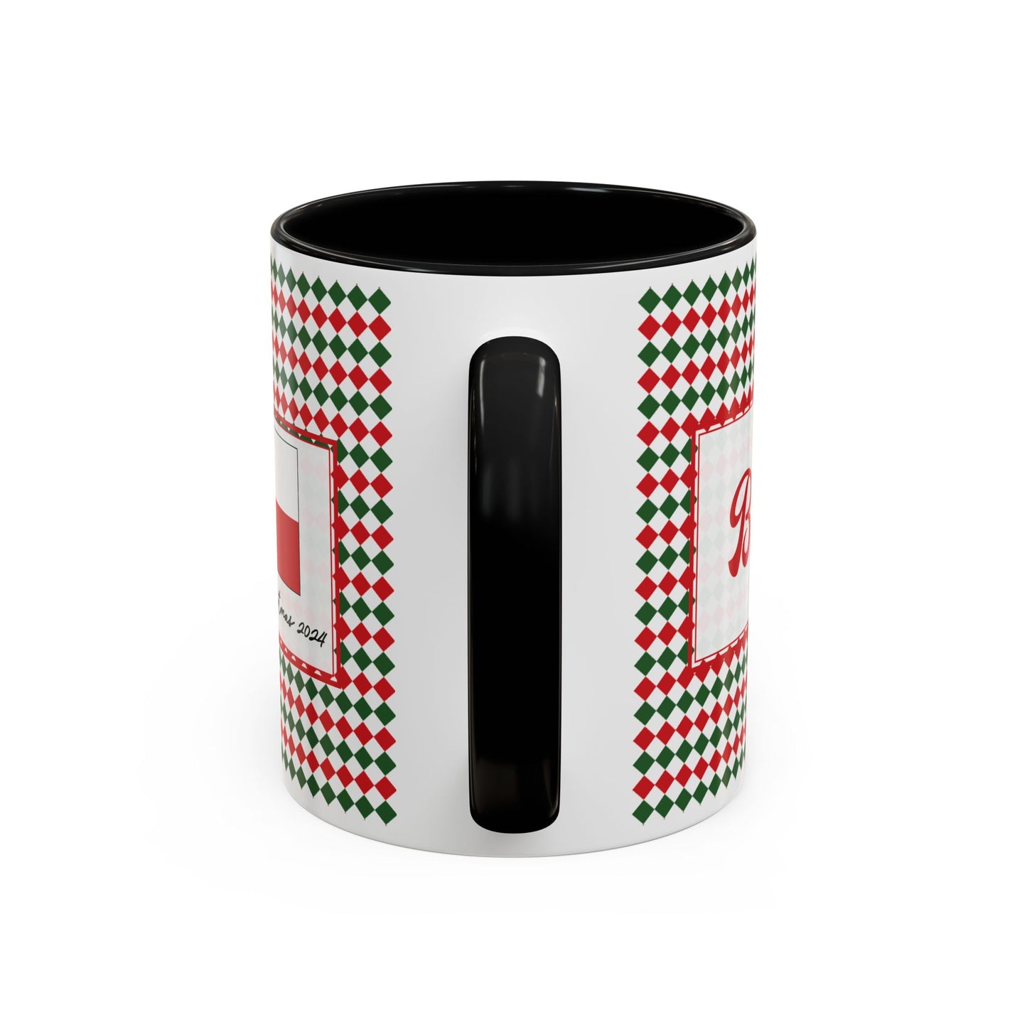 Blitz- Christmas Argyle Personalizable Christmas Ceramic Mug (11oz, 15 oz)