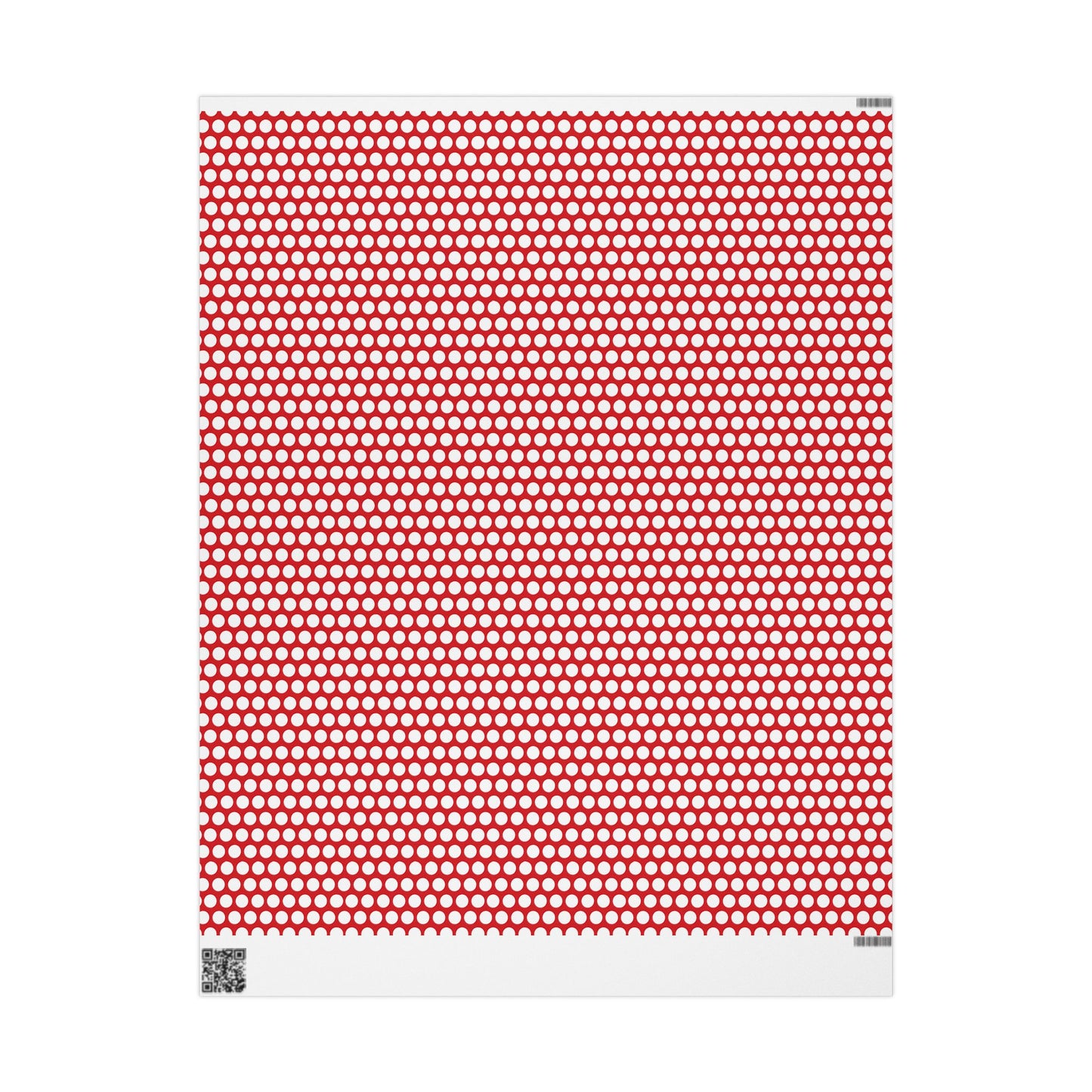 White Polka Dot on Red Wrapping Paper | Luxury Matte or Glossy Gift Wrap, 90gsm Fine Art Paper, 3 Sizes