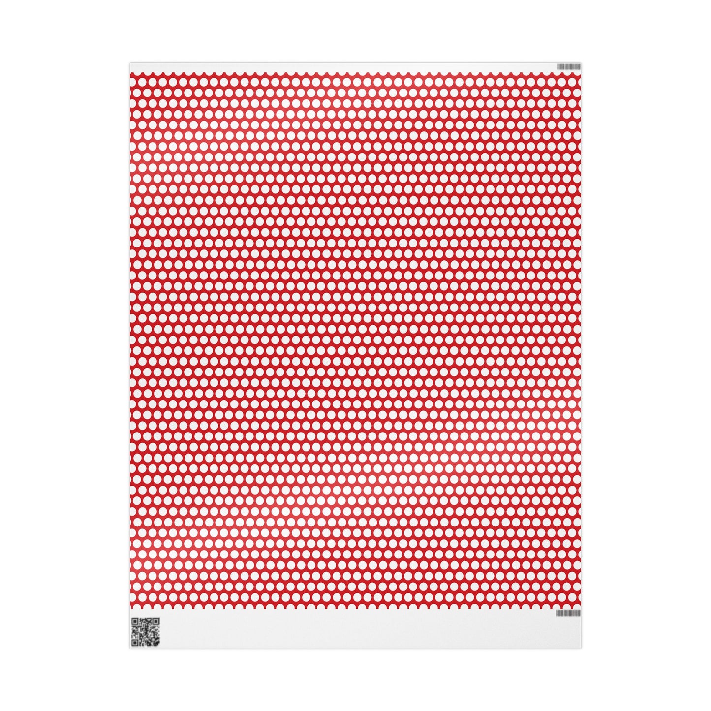 White Polka Dot on Red Wrapping Paper | Luxury Matte or Glossy Gift Wrap, 90gsm Fine Art Paper, 3 Sizes