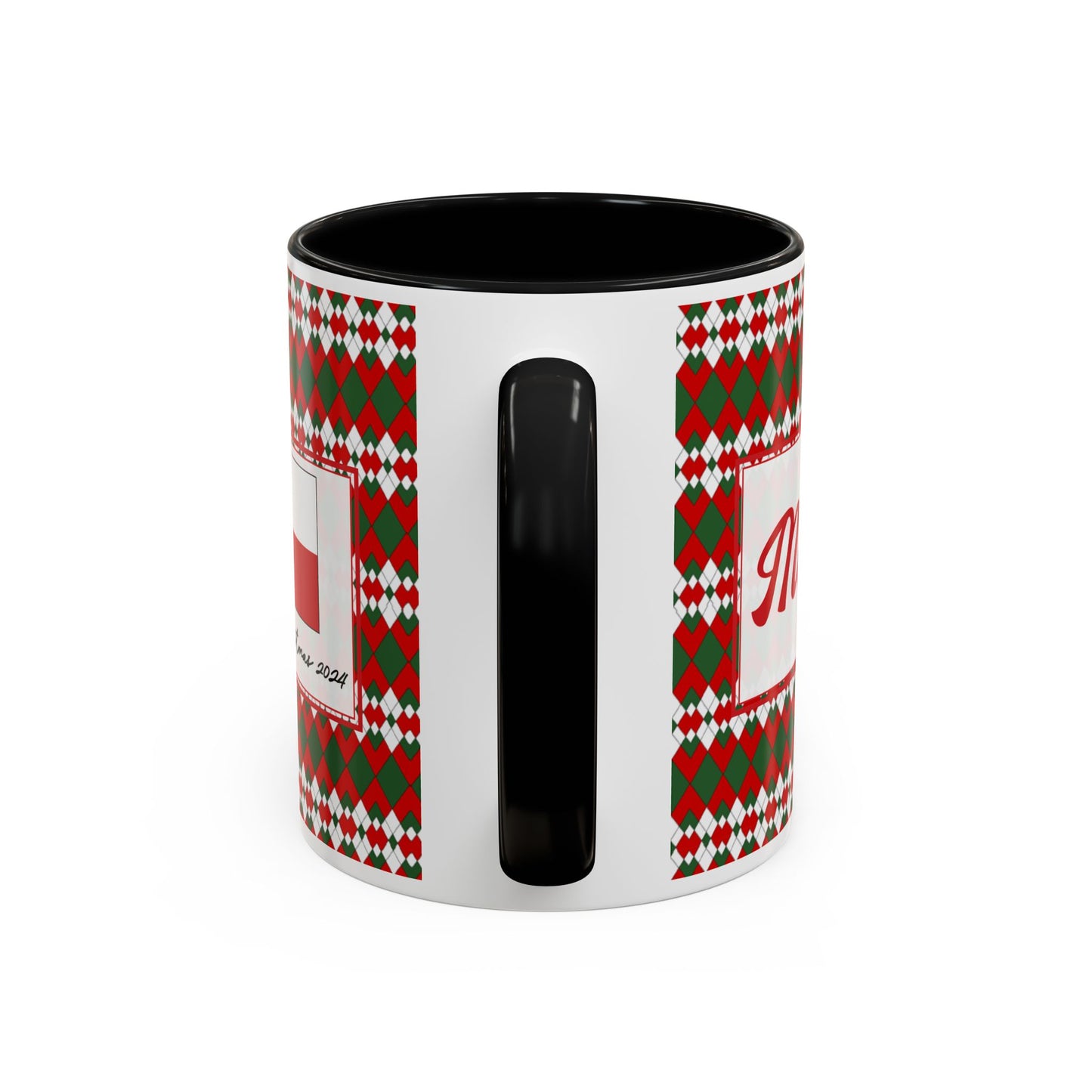 Merry- Christmas Extra Argyle Personalizable Christmas Ceramic Mug (11oz, 15 oz)