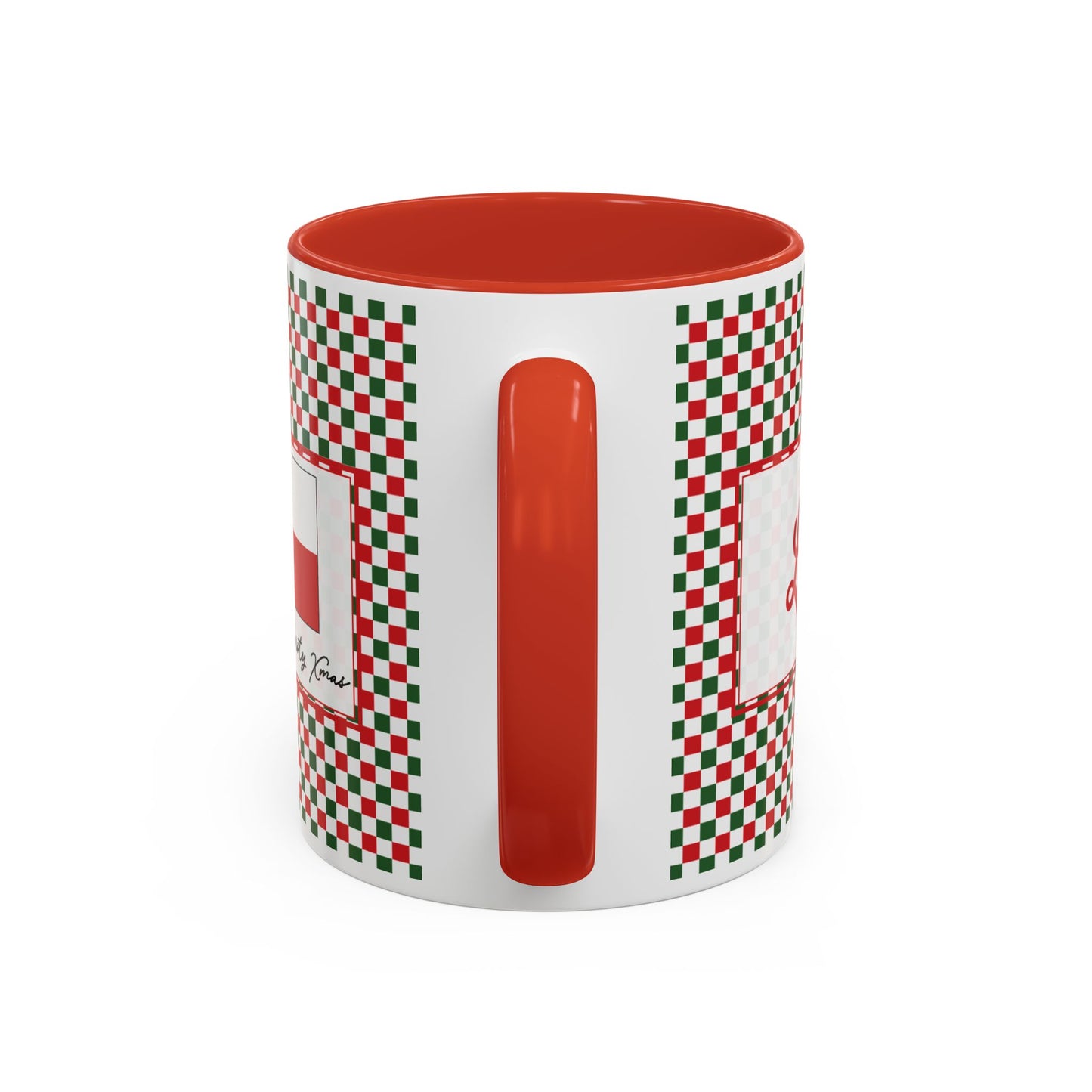 Lit- Christmas Checkered Personalizable Christmas Ceramic Mug (11oz, 15 oz)