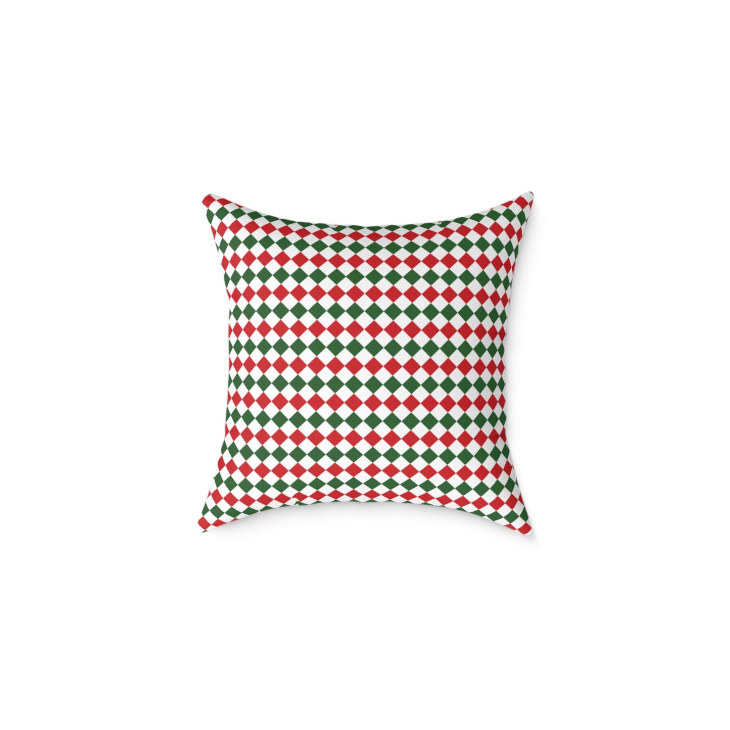 Red Green & White Argyle Christmas Decorative Pillow | Double‑Sided Poly Canvas Cushion, Vibrant Holiday Décor, 5 Sizes
