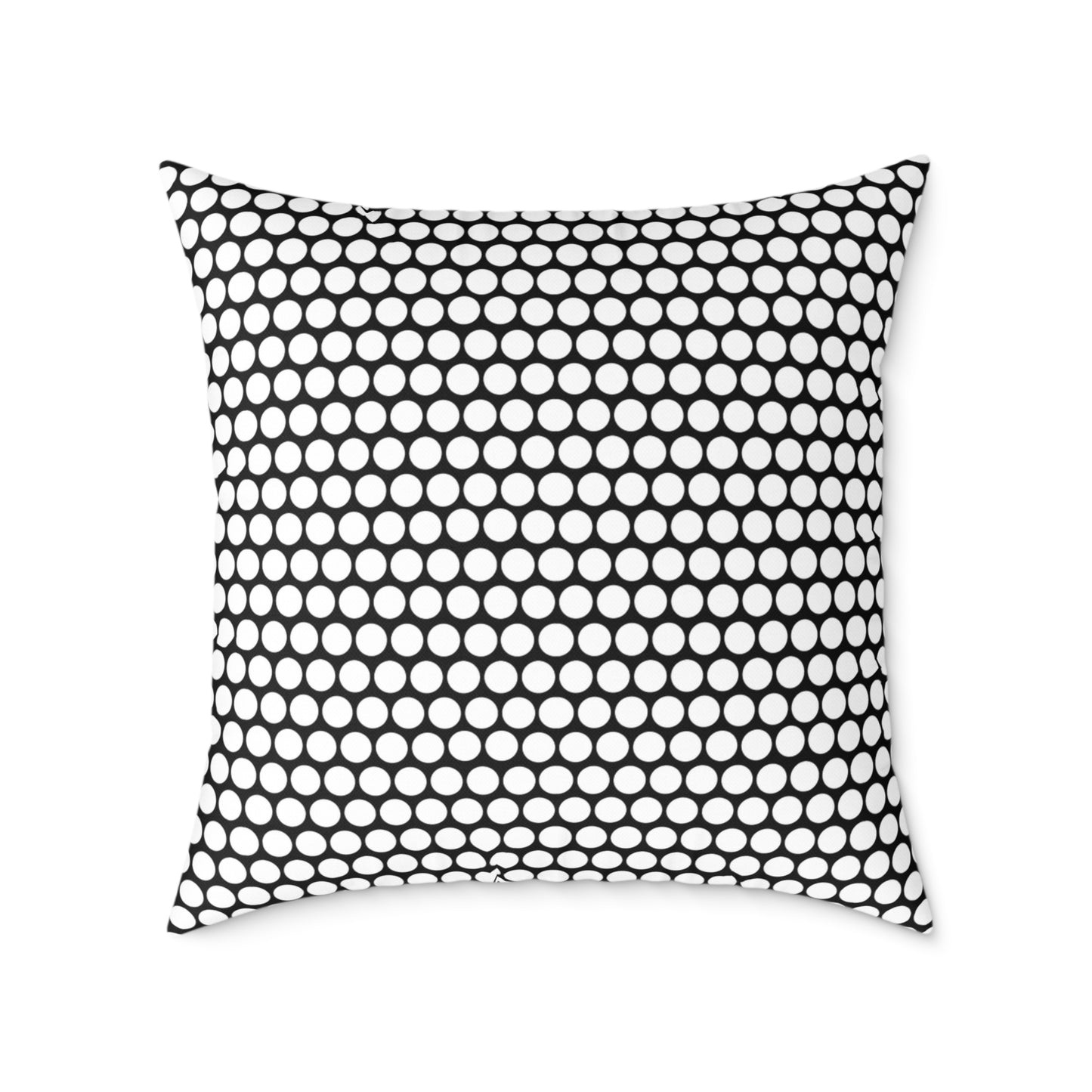 White Polka Dot on Black Christmas Decorative Pillow | Double‑Sided Poly Canvas Cushion, Vibrant Holiday Décor, 5 Sizes