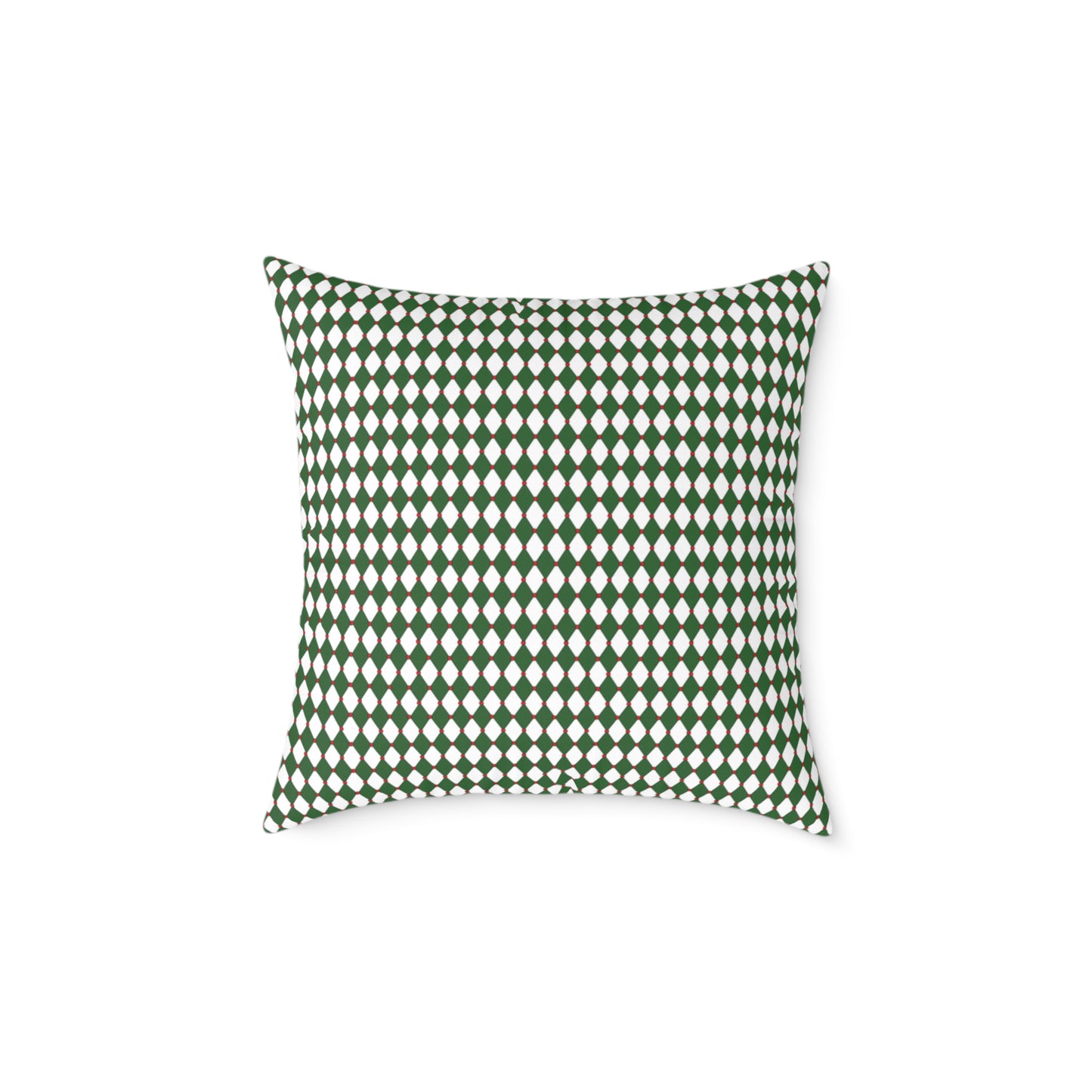 Nutcracker Drummer Green Argyle Christmas Decorative Pillow | Double‑Sided Poly Canvas Cushion, 5 Sizes, Vibrant Holiday Décor