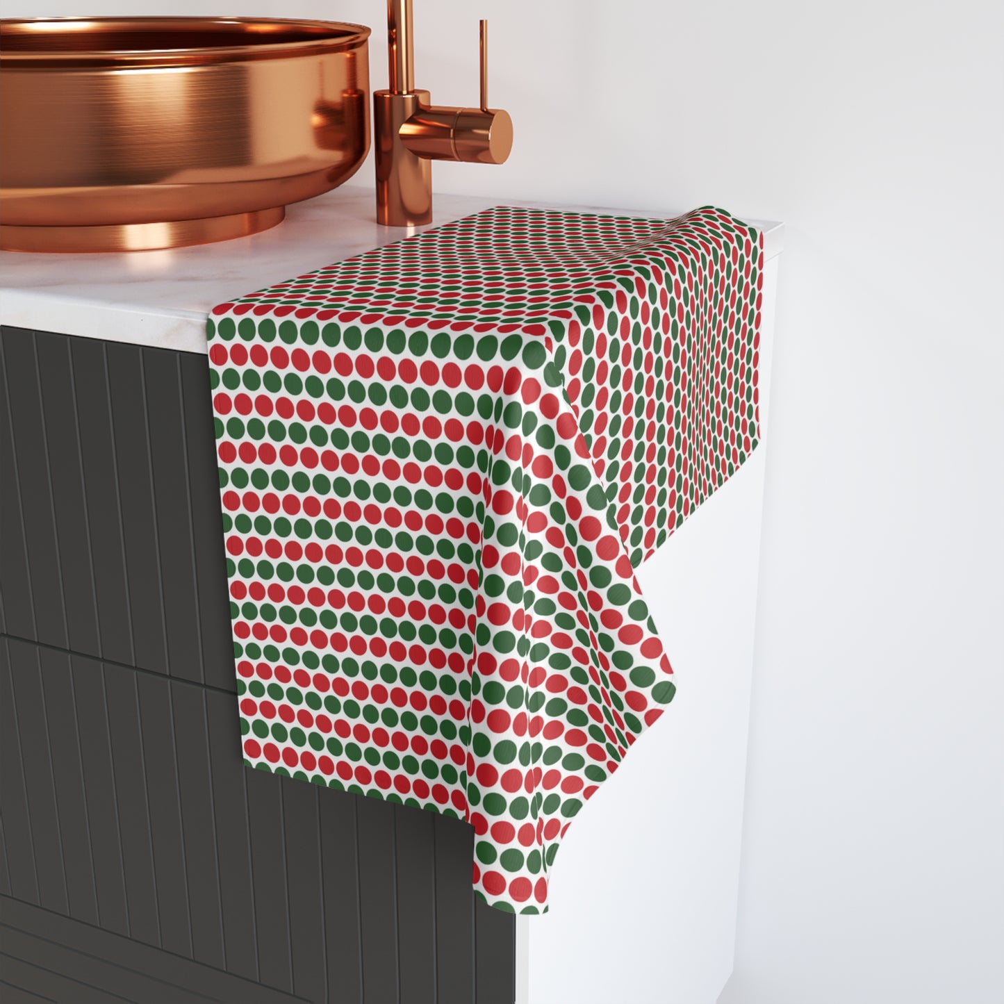 Christmas Polka Dots Hand Towel