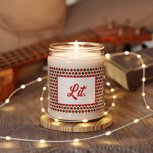 Lit- Christmas Polka Dot Party Scented Soy Candle, 9oz