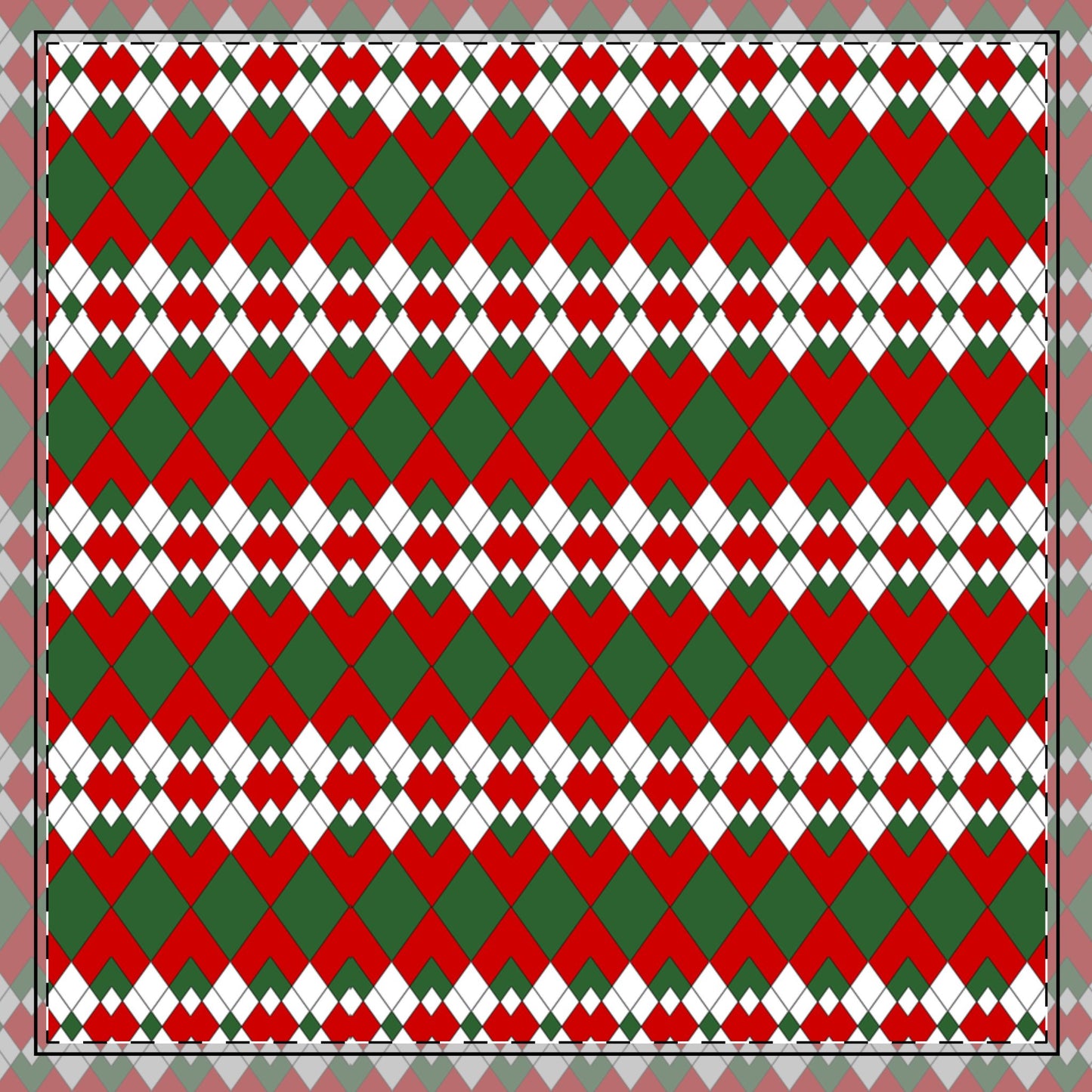 Christmas Extra Argyle Cotton Twill Napkin