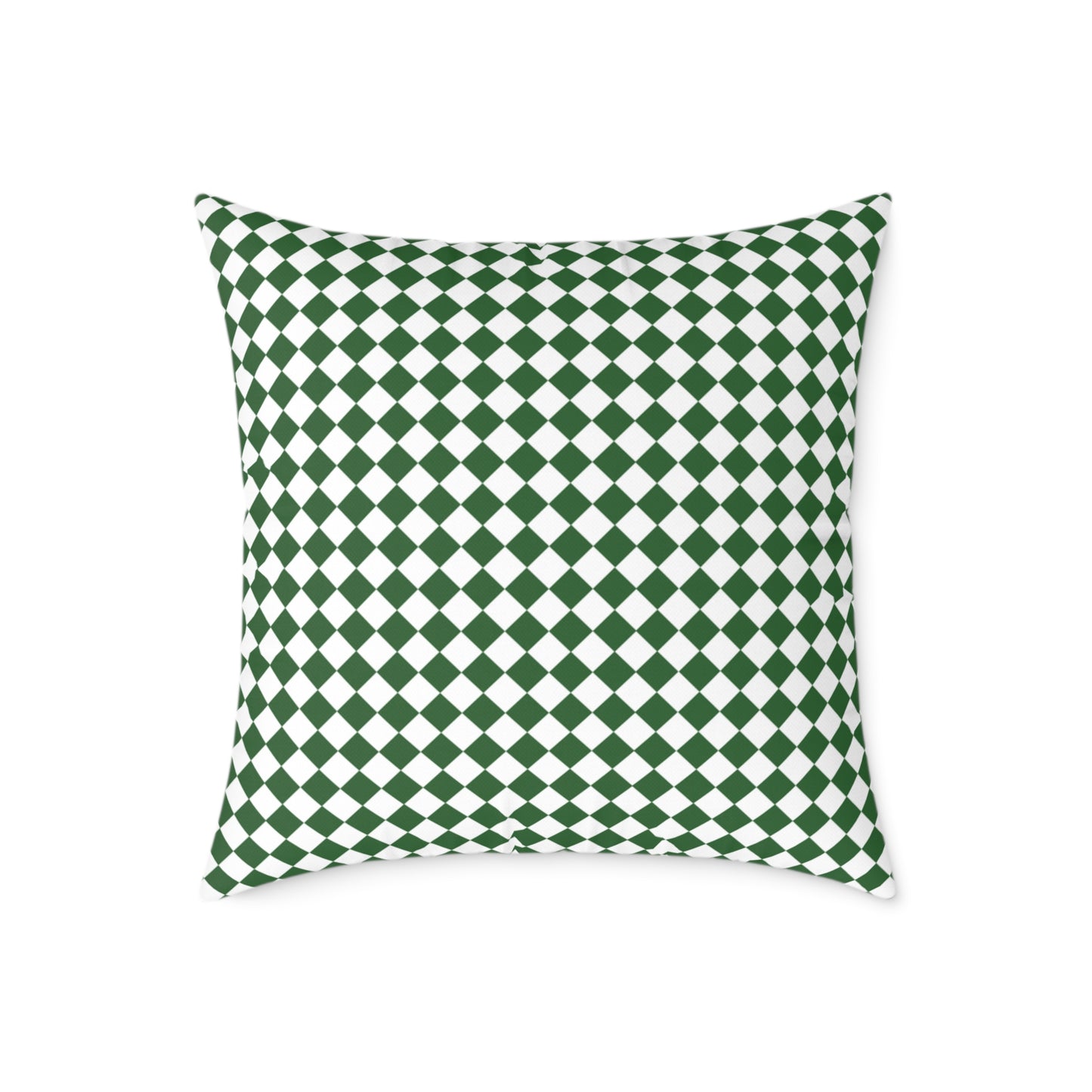 Green & White Argyle Christmas Decorative Pillow | Double Sided Poly Canvas Cushion, Vibrant Holiday Decor, 5 Sizes