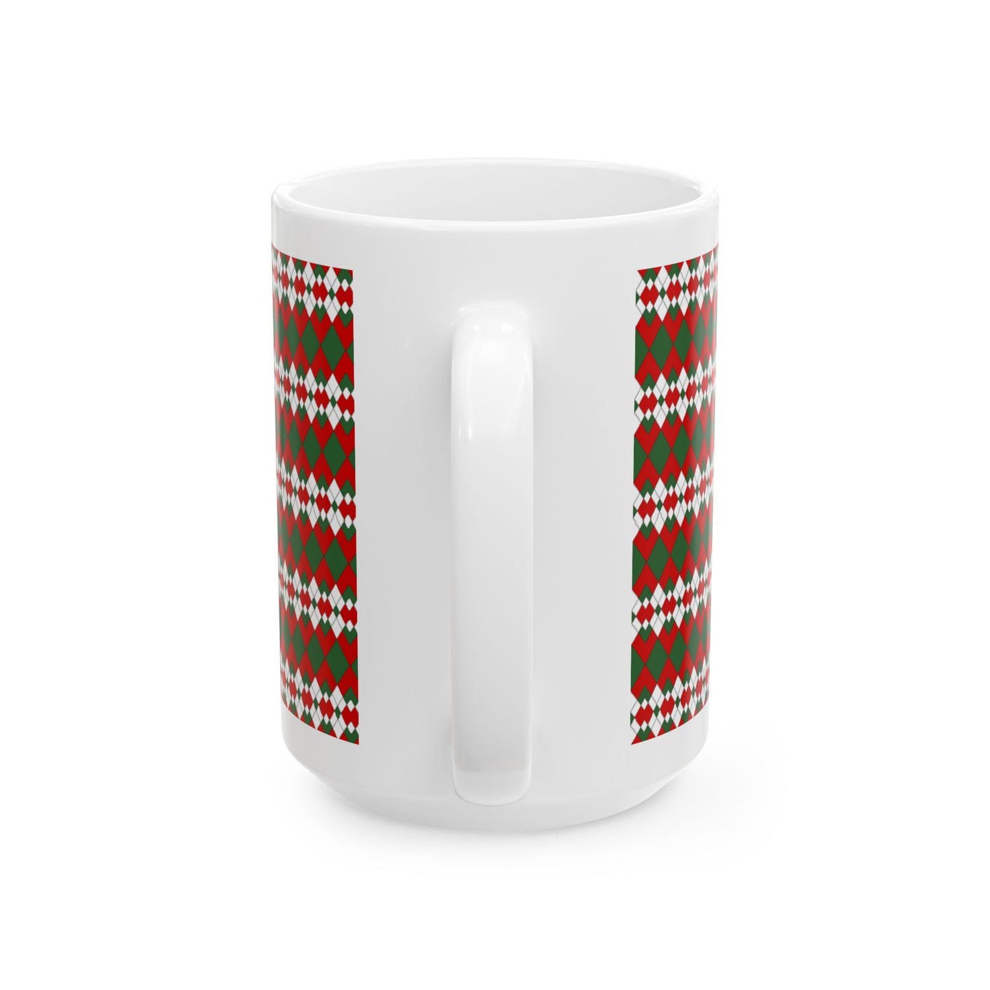 Christmas Extra Argyle Ceramic Mug, (11oz, 15oz)