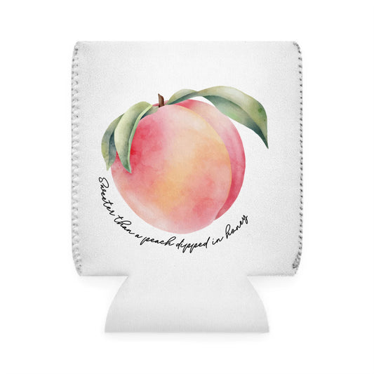 Sweeter Than A Peach In Honey Valentines Personalize Custom Name Can Cooler Sleeve