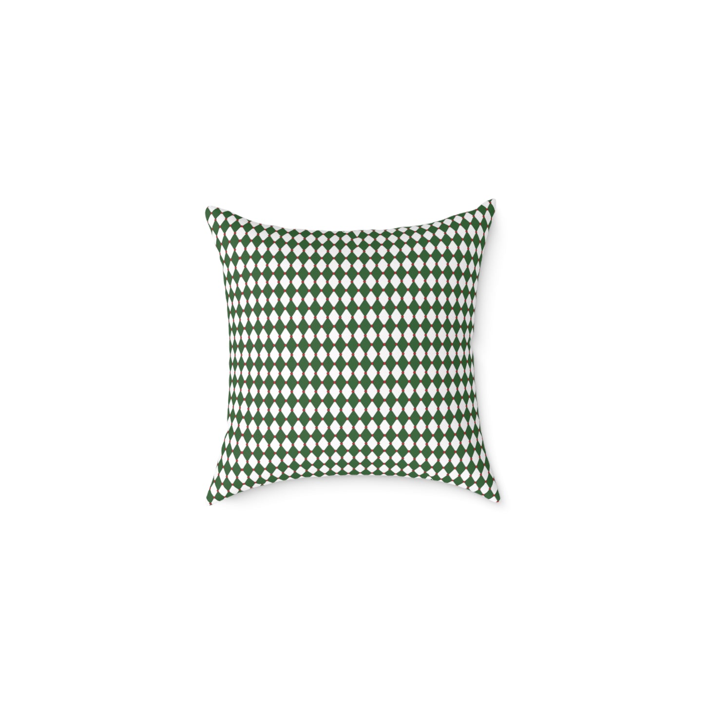 Nutcracker Drummer Green Argyle Christmas Decorative Pillow | Double‑Sided Poly Canvas Cushion, 5 Sizes, Vibrant Holiday Décor