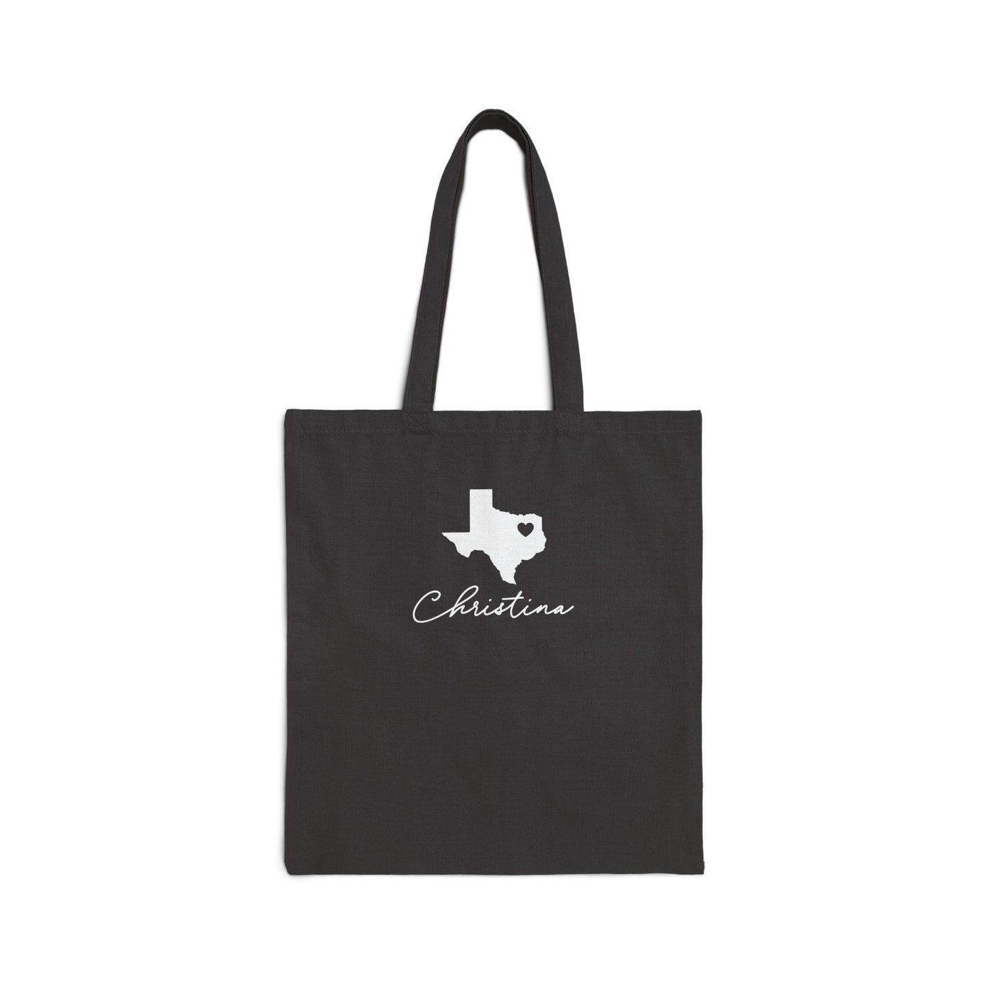 Hi. I Love You. Texas State Cut-Out Valentines Personalize Custom Name Cotton Canvas Tote Bag