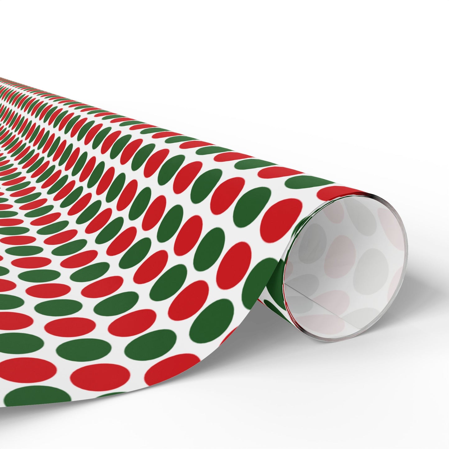 Red & Green Polka Dot Party Wrapping Paper | Luxury Matte or Glossy Gift Wrap, 90gsm Fine Art Paper, 3 Sizes