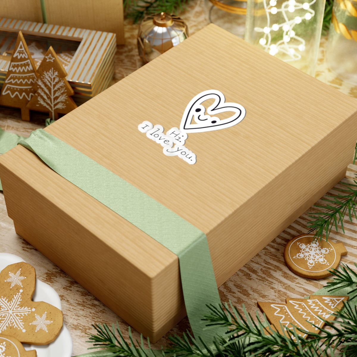 Hi. I Love You. Valentine Kiss-Cut Stickers