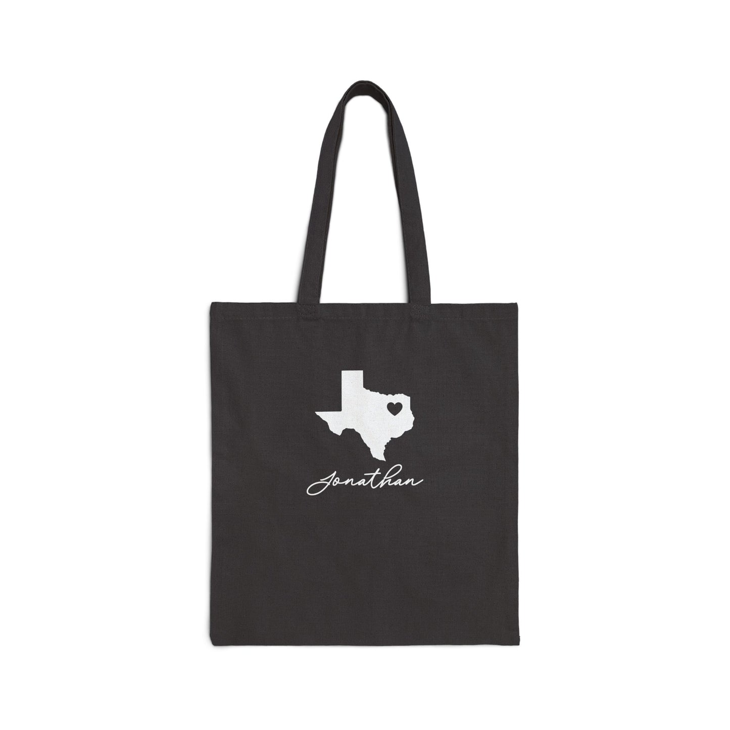 My Favorite Peanut Texas State Cut-Out Valentines Personalize Custom Name Cotton Canvas Tote Bag