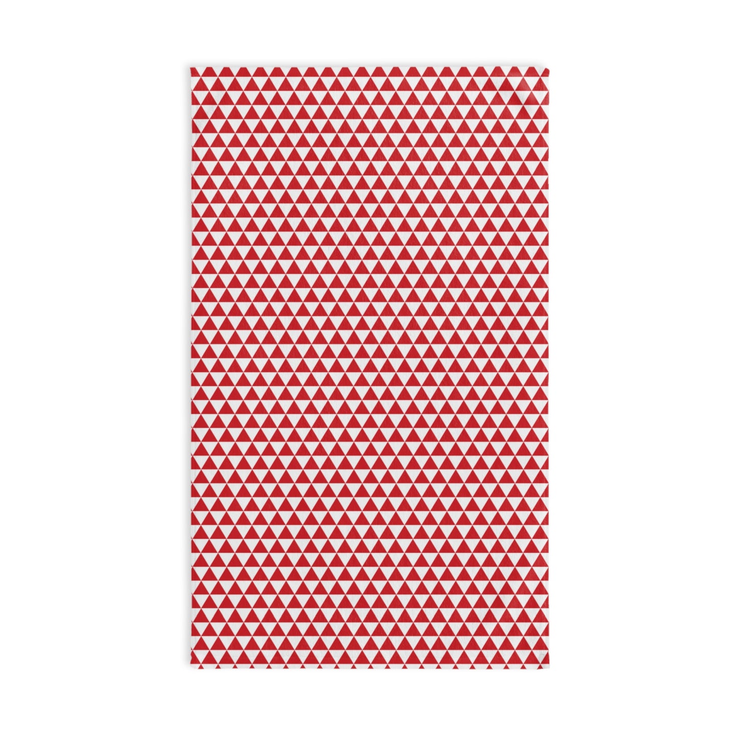 Red Triangle Holiday Hand Towel | Soft Cotton Back, Polyester Front, Festive Home Décor