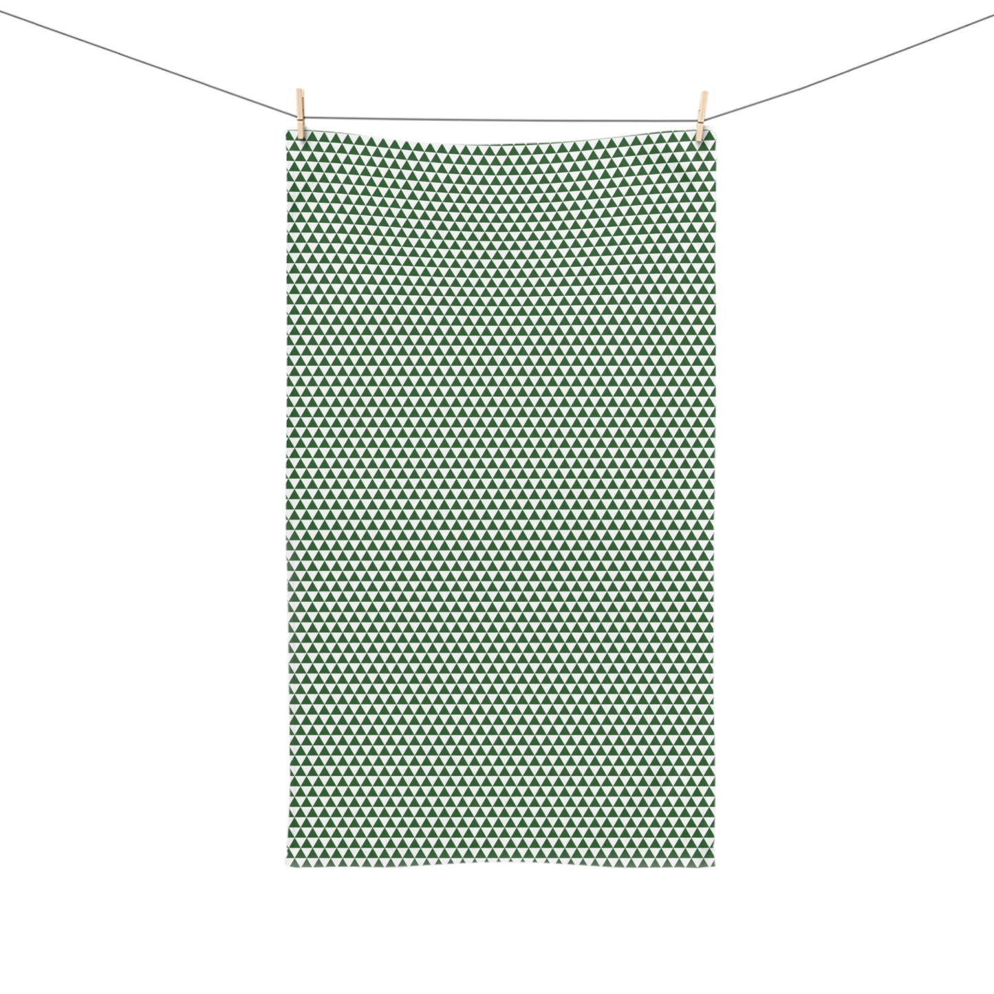 Green Triangles Hand Towel