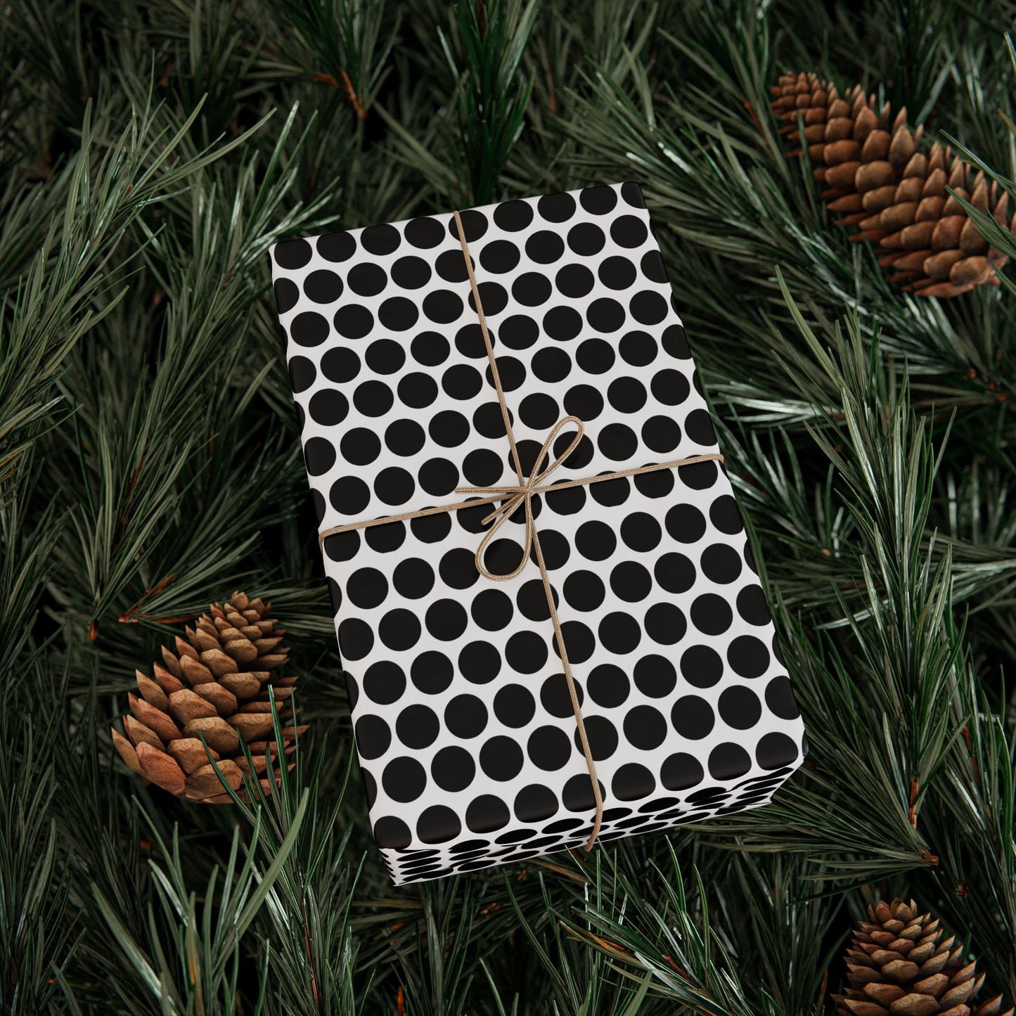 Black Polka Dot Wrapping Paper | Luxury Matte or Glossy Gift Wrap, 90gsm Fine Art Paper, 3 Sizes