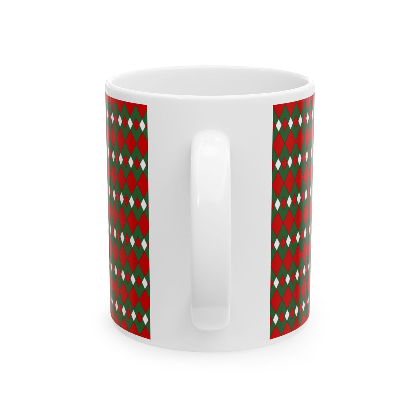 Christmas Fancy Argyle Ceramic Mug, (11oz, 15oz)