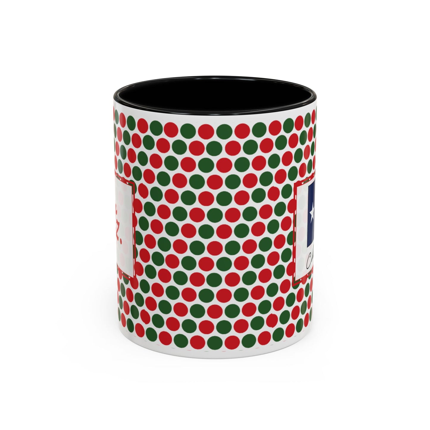 Nog- Christmas Polka Dot Party Personalizable Christmas Ceramic Mug (11oz, 15 oz)